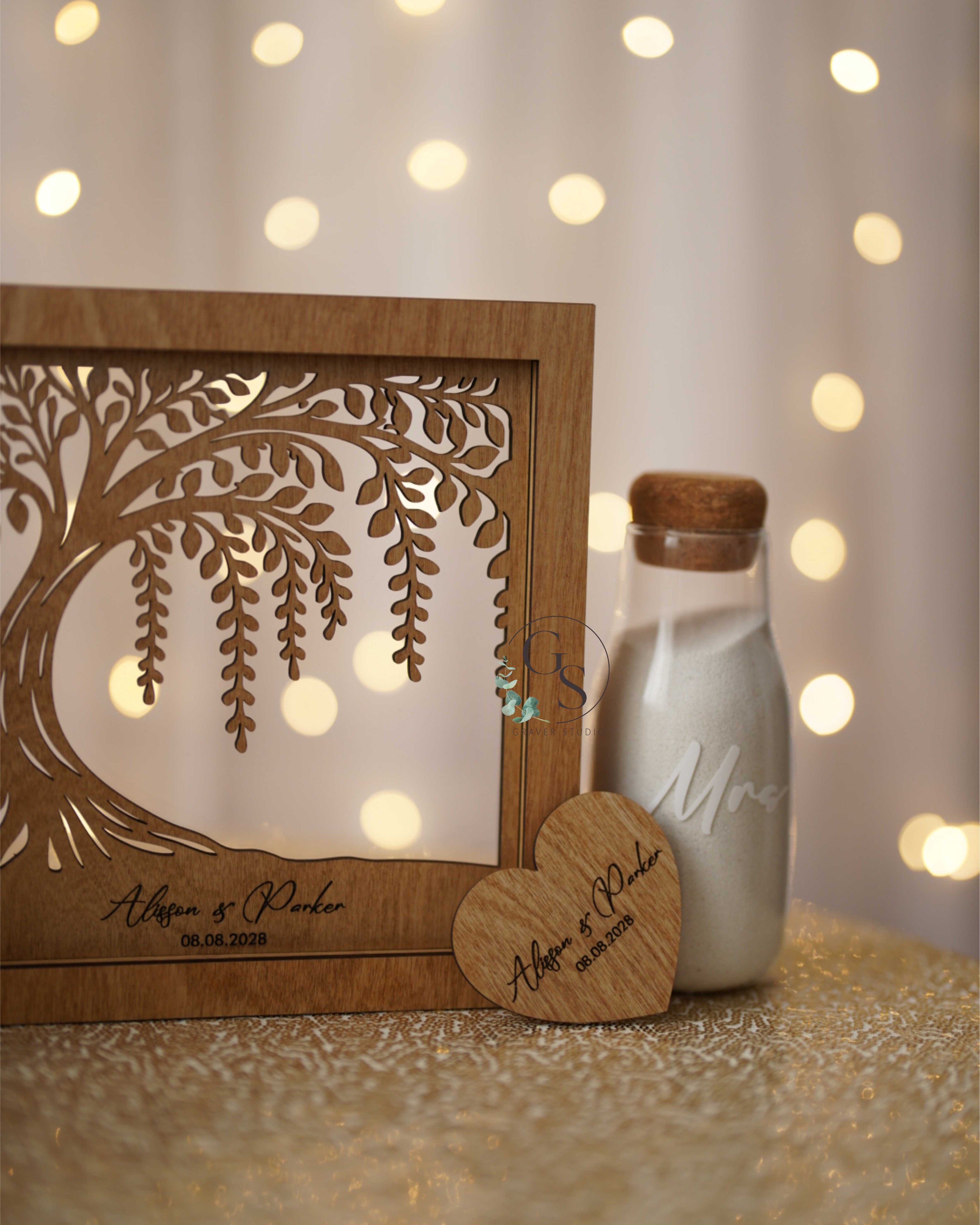 Tree of life sand ceremony frame for wedding unity ceremony