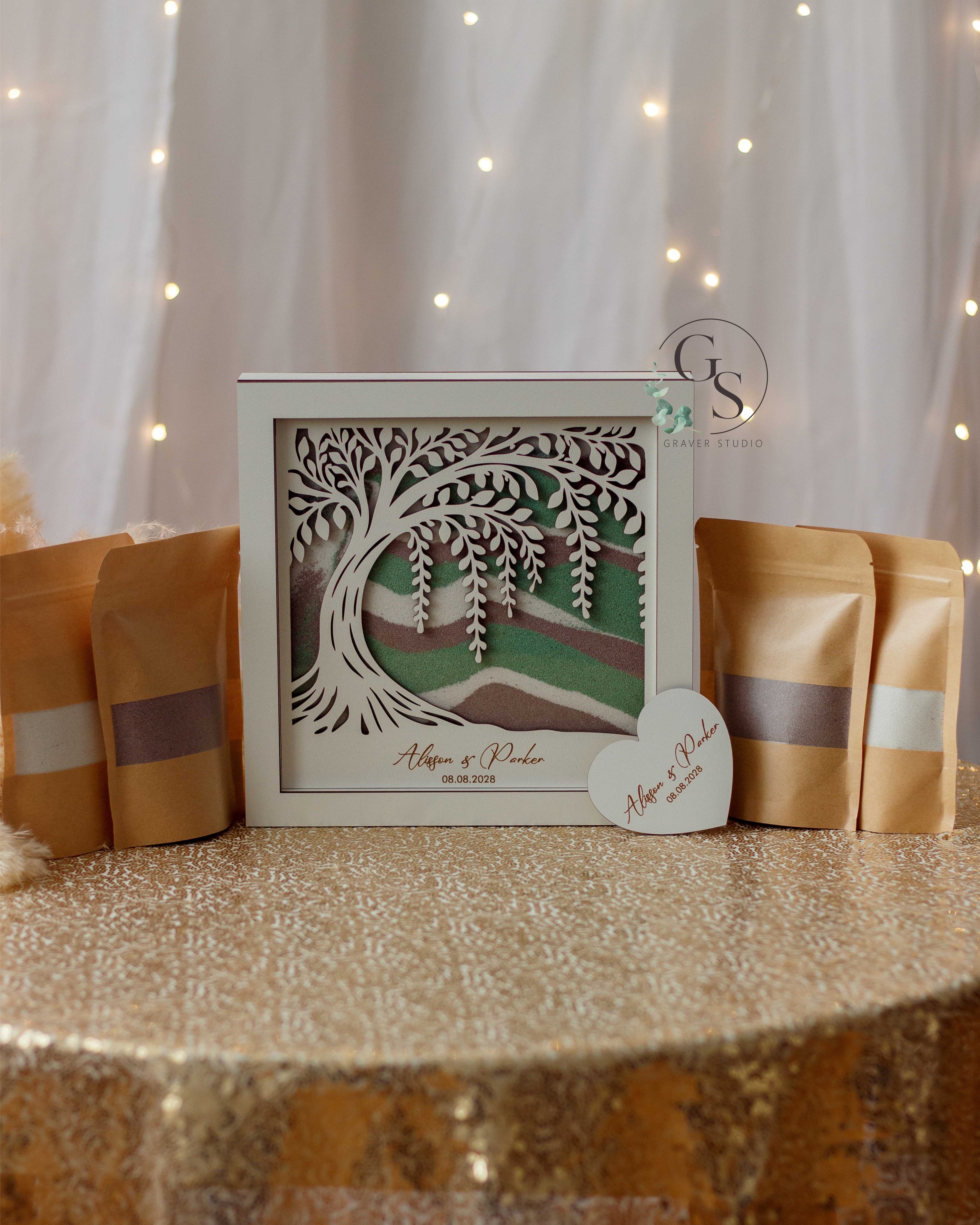 Wooden unity sand ceremony frame for boho wedding