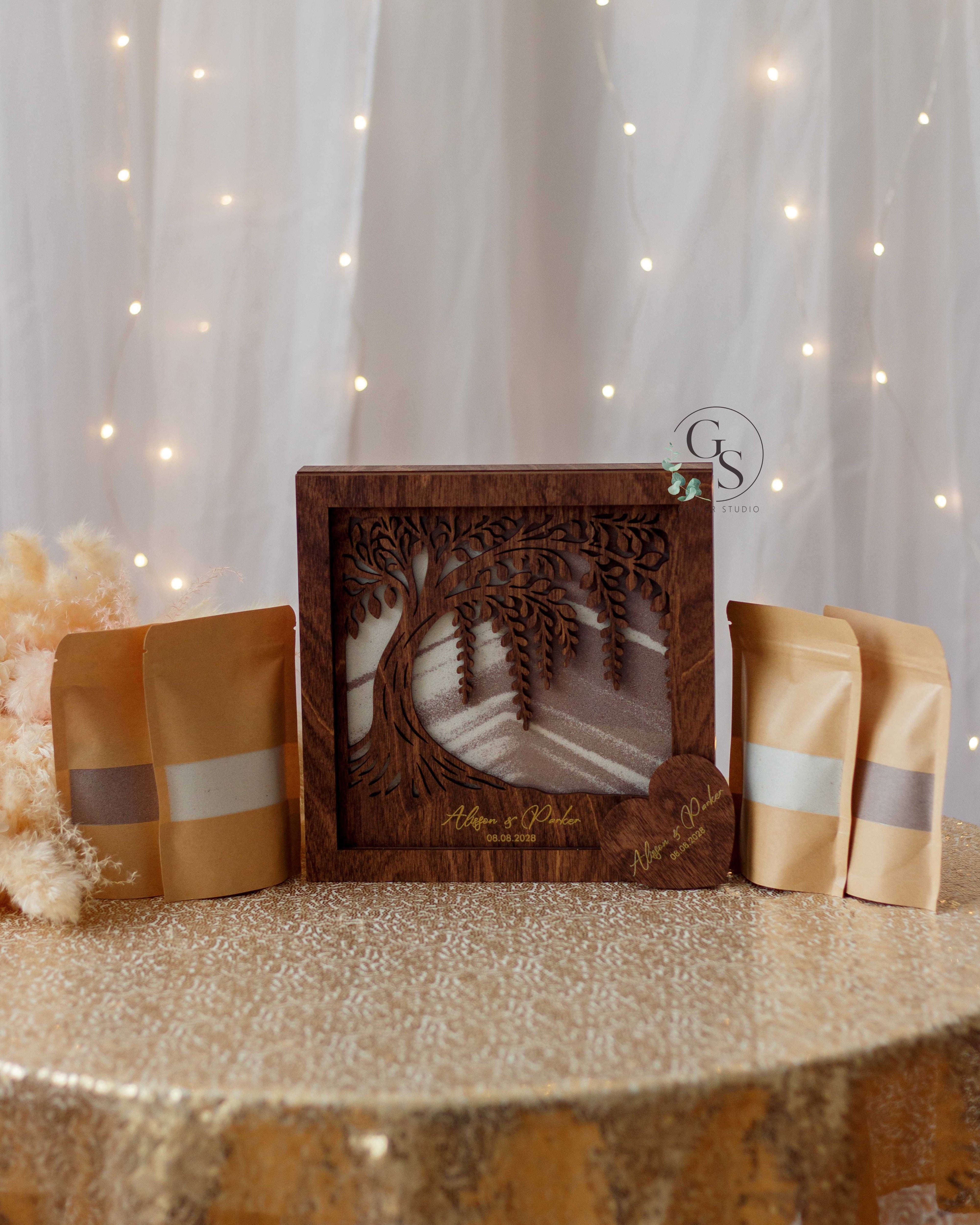 Personalized wedding keepsake sand ceremony box