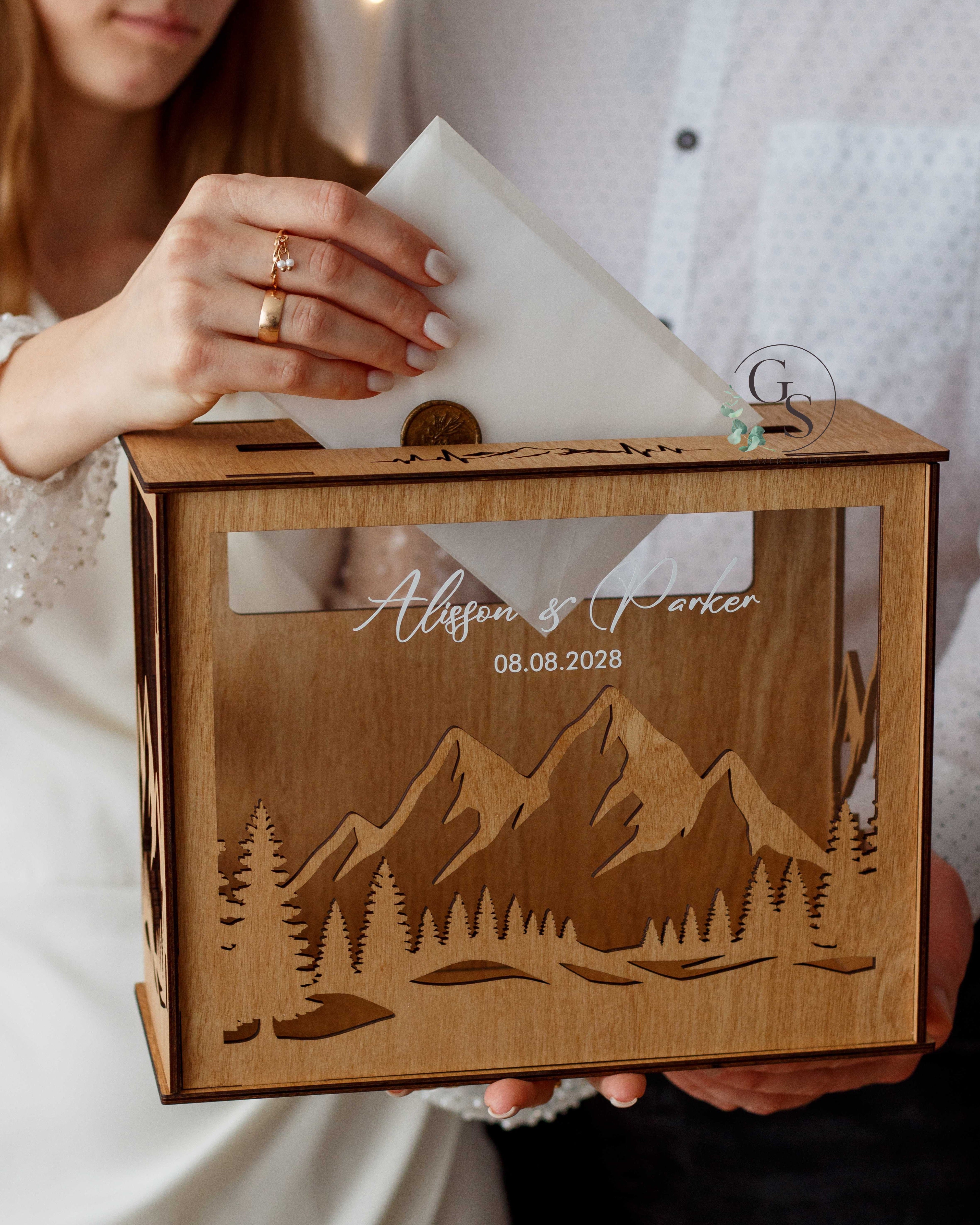 Personalized Mountain Wedding Card Box