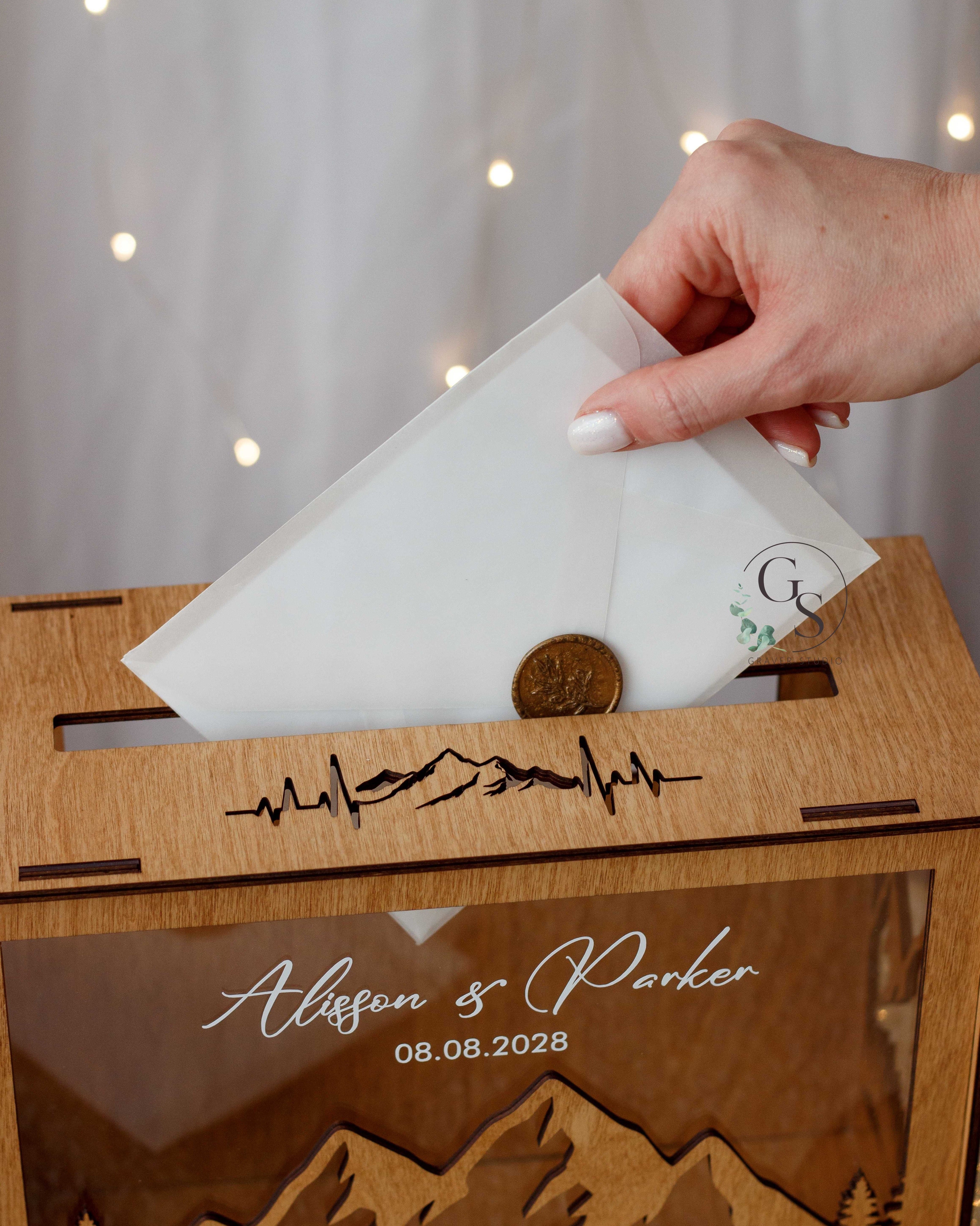Personalized Mountain Wedding Card Box