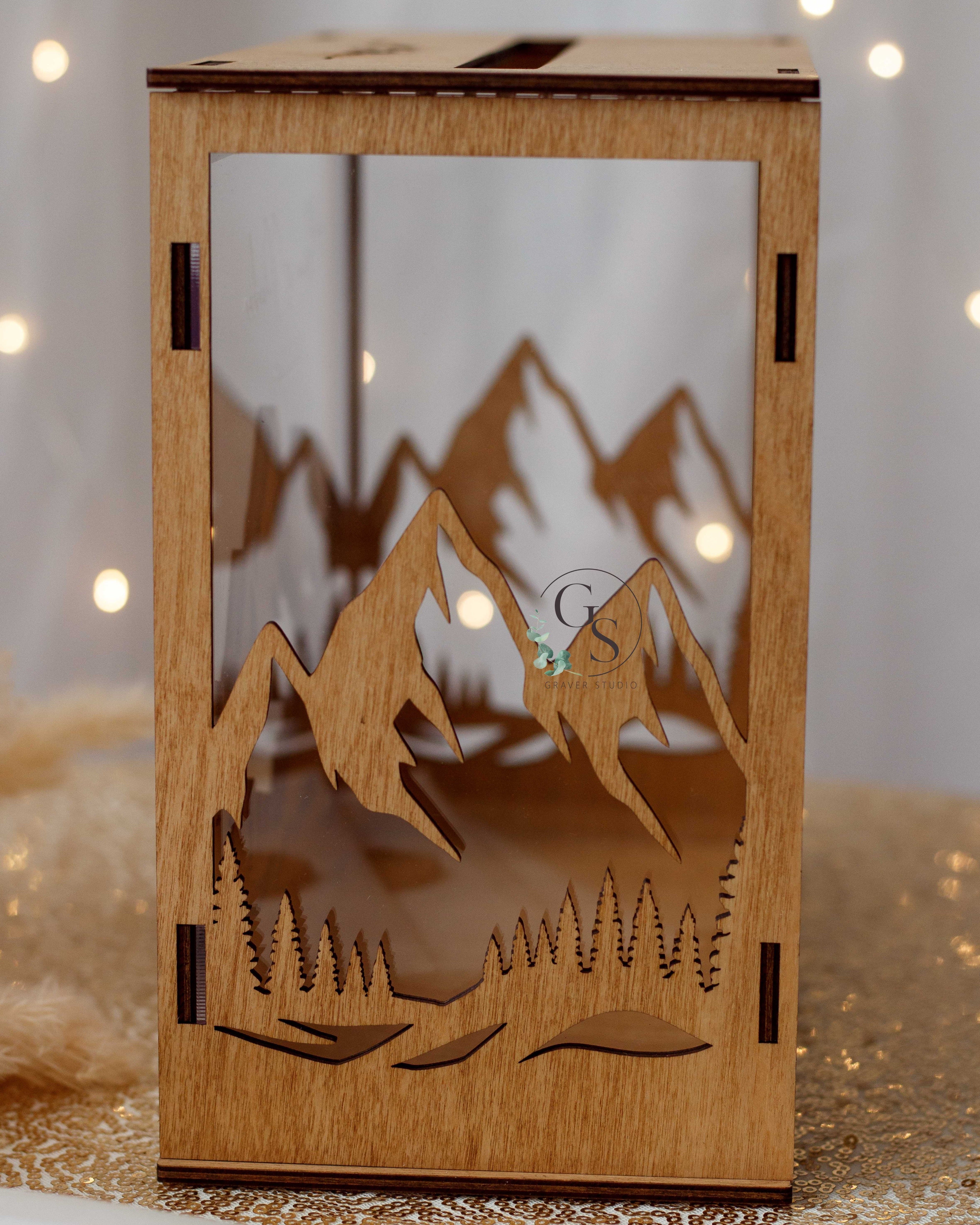 Personalized Mountain Wedding Card Box