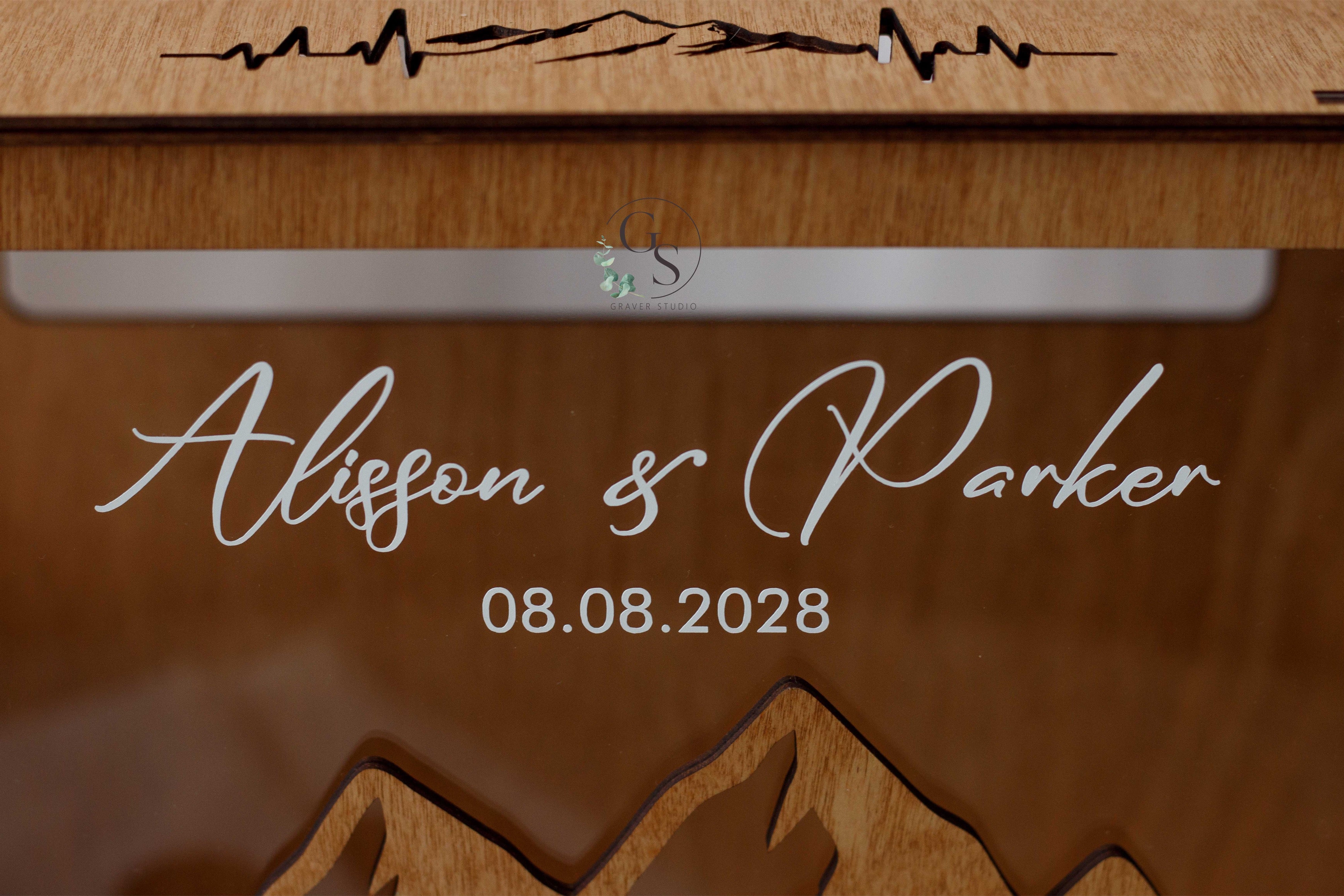 Personalized Mountain Wedding Card Box