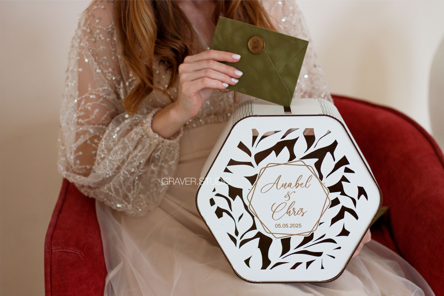 Hexagonal Wedding Card Box