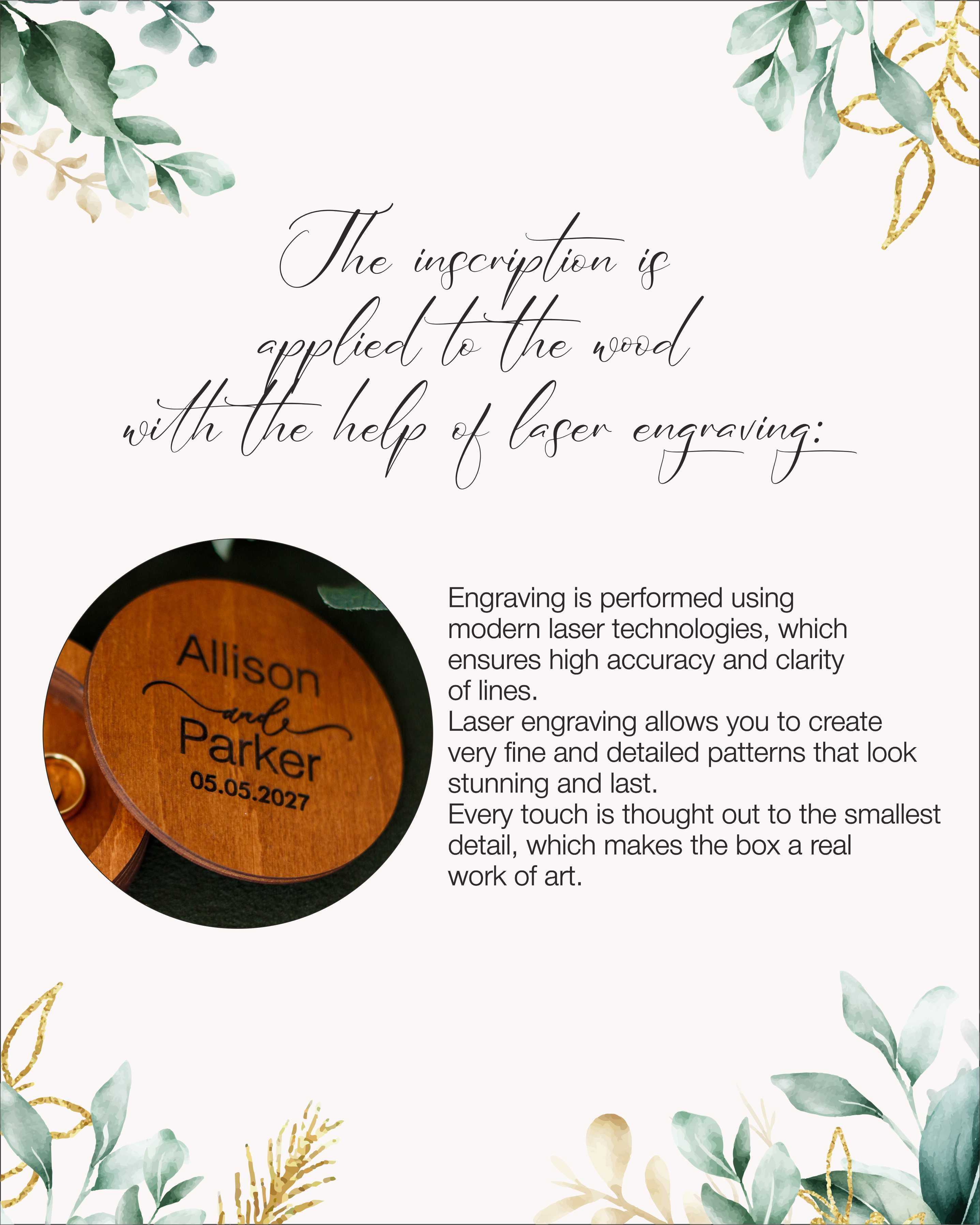 Personalized Engagement Ring Box with engraved