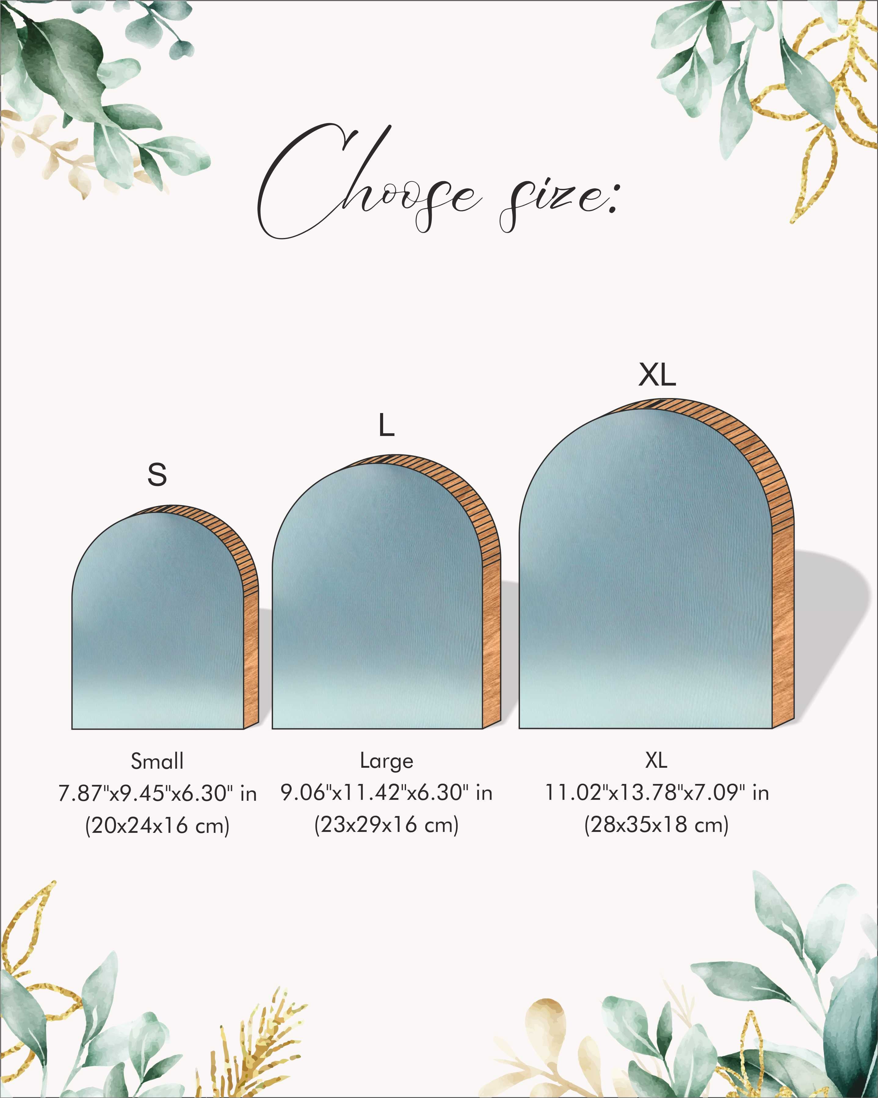 Personalized Wooden Wedding Card Box with Print (Arch Shape)