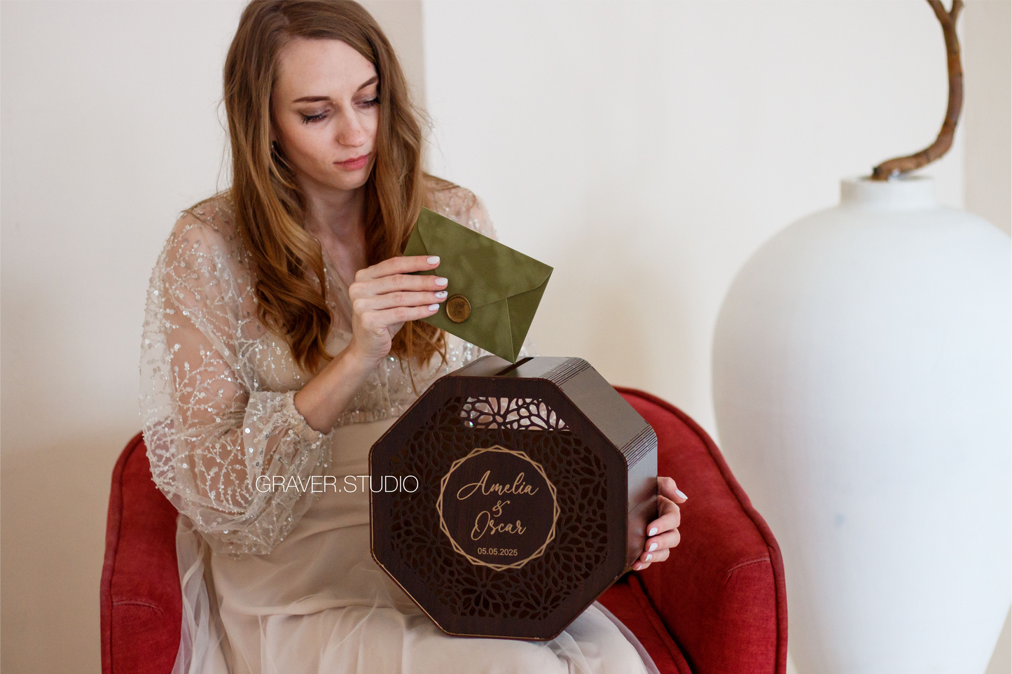 Octagonal Wedding Card Box