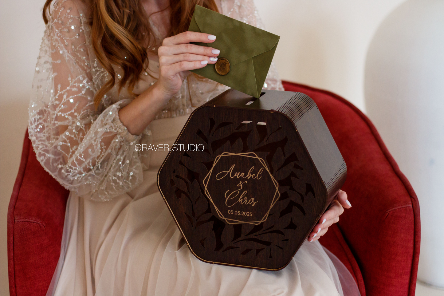 Hexagonal Wedding Card Box