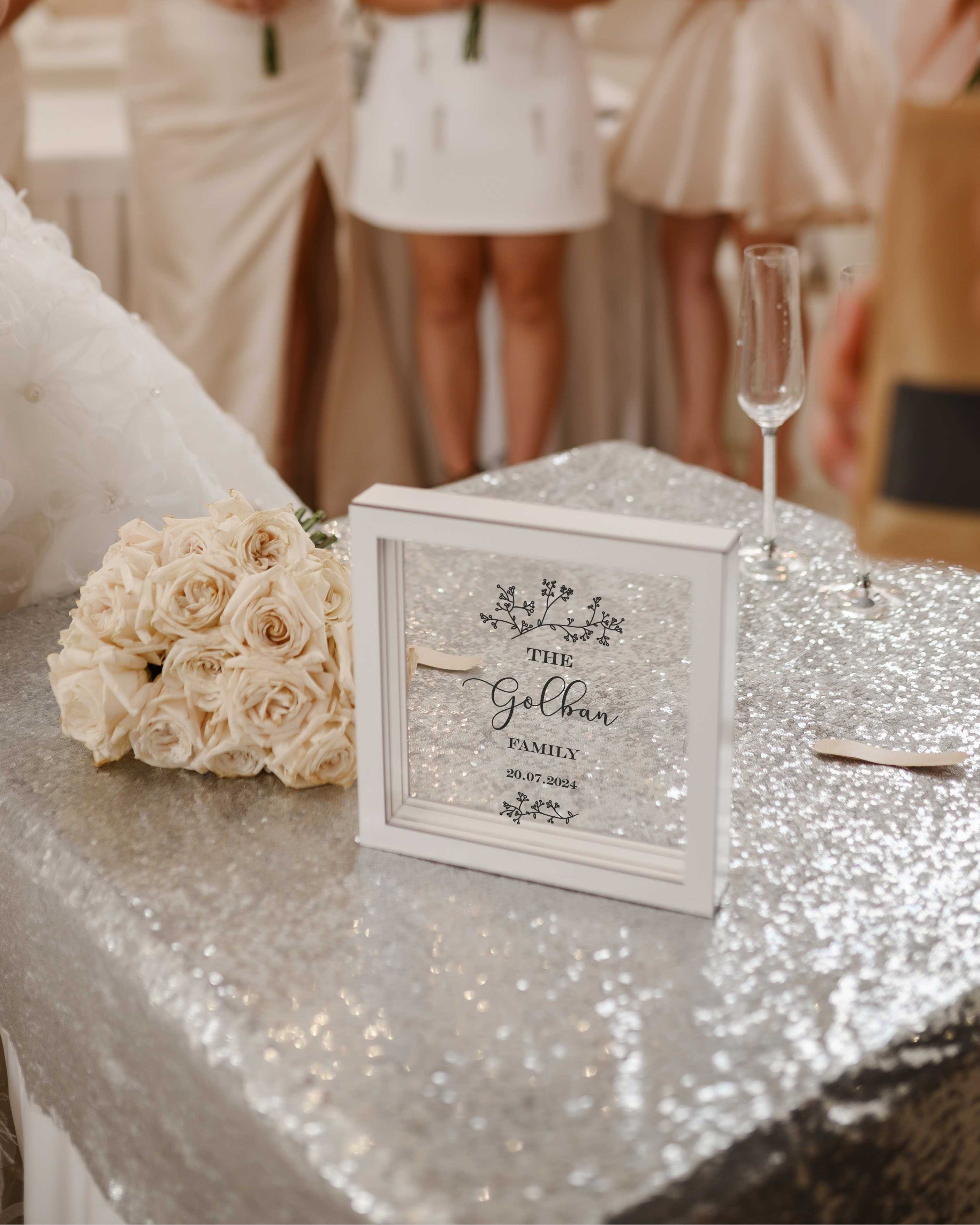 Unity sand ceremony shadow box frame for wedding with bottles and heart tree cutout