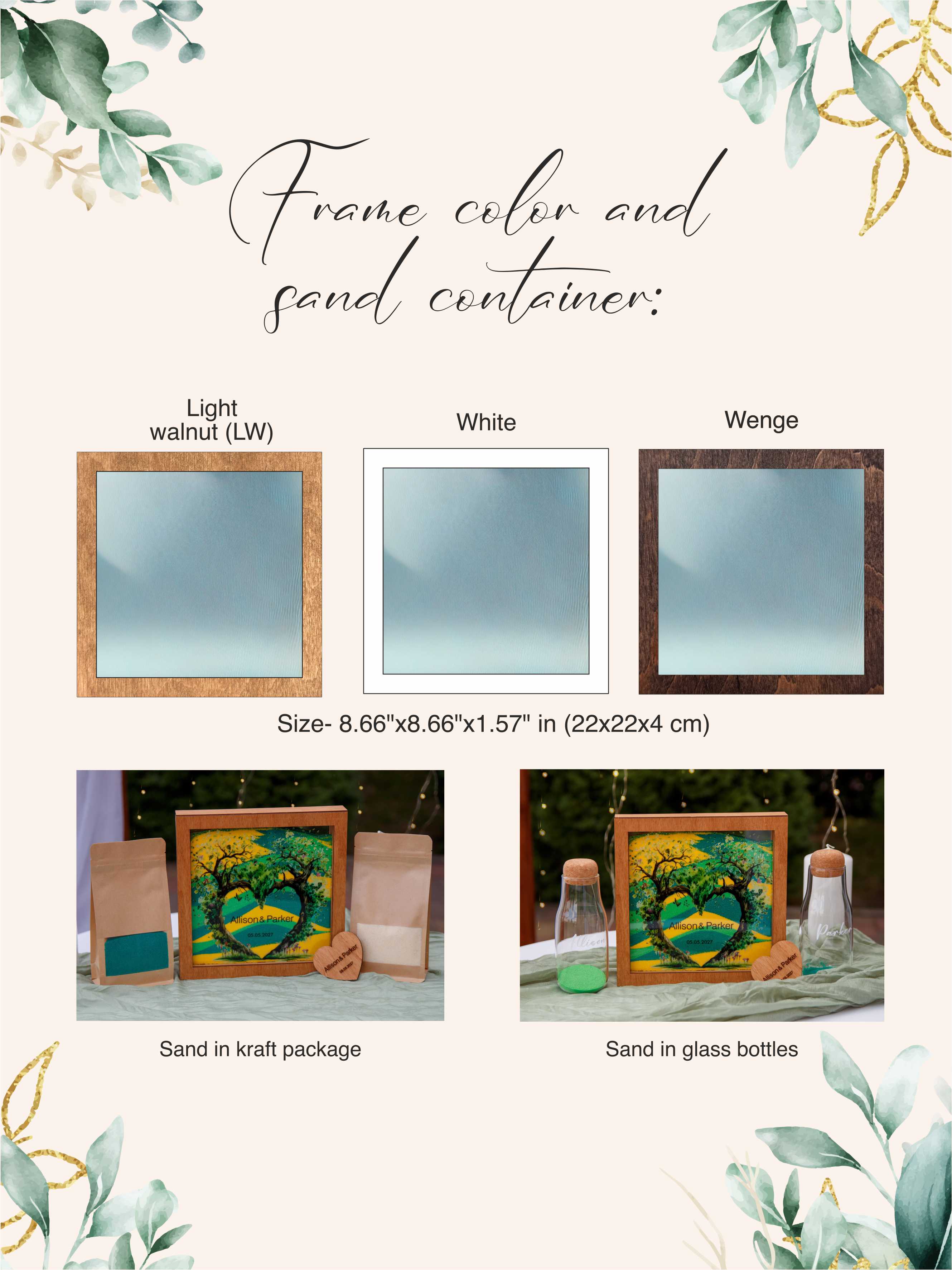 Wedding Sand Ceremony With Tree Print