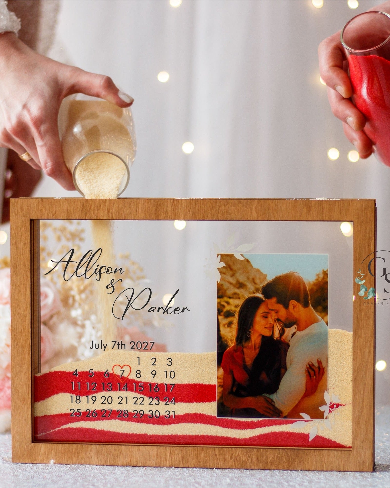 Rustic wedding sand ceremony keepsake box