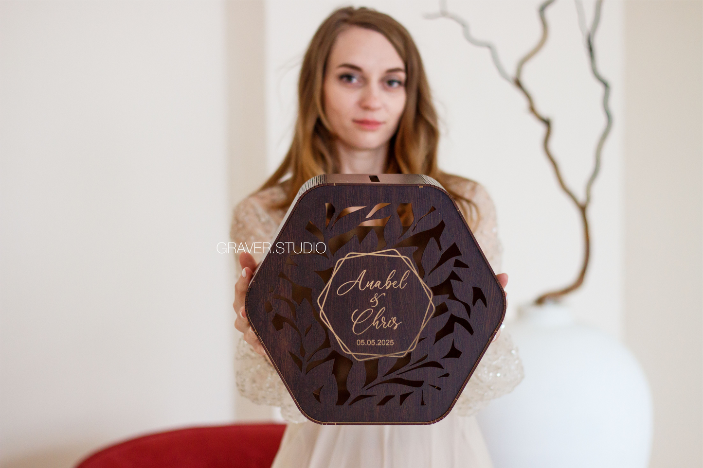 Hexagonal Wedding Card Box