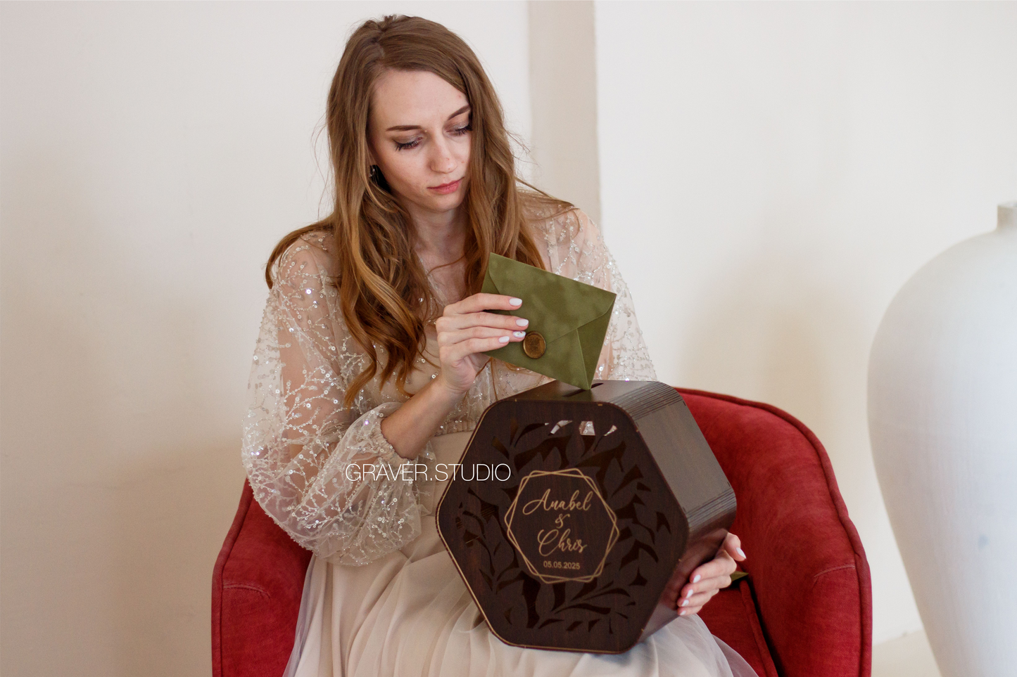 Hexagonal Wedding Card Box