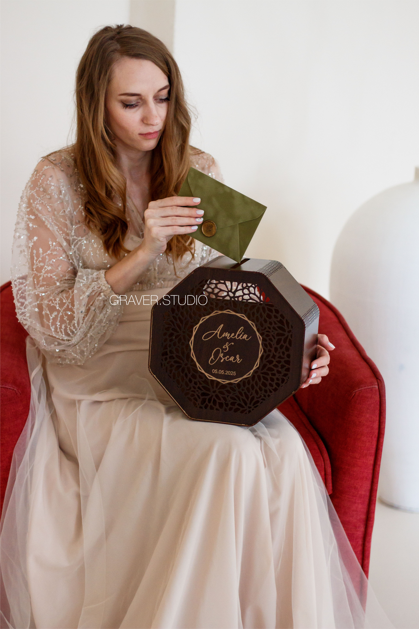 Octagonal Wedding Card Box