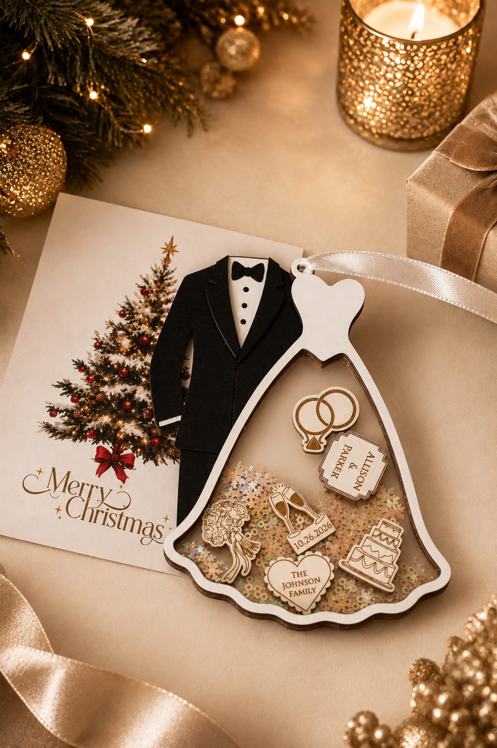 Personalized Wedding Christmas Ornament