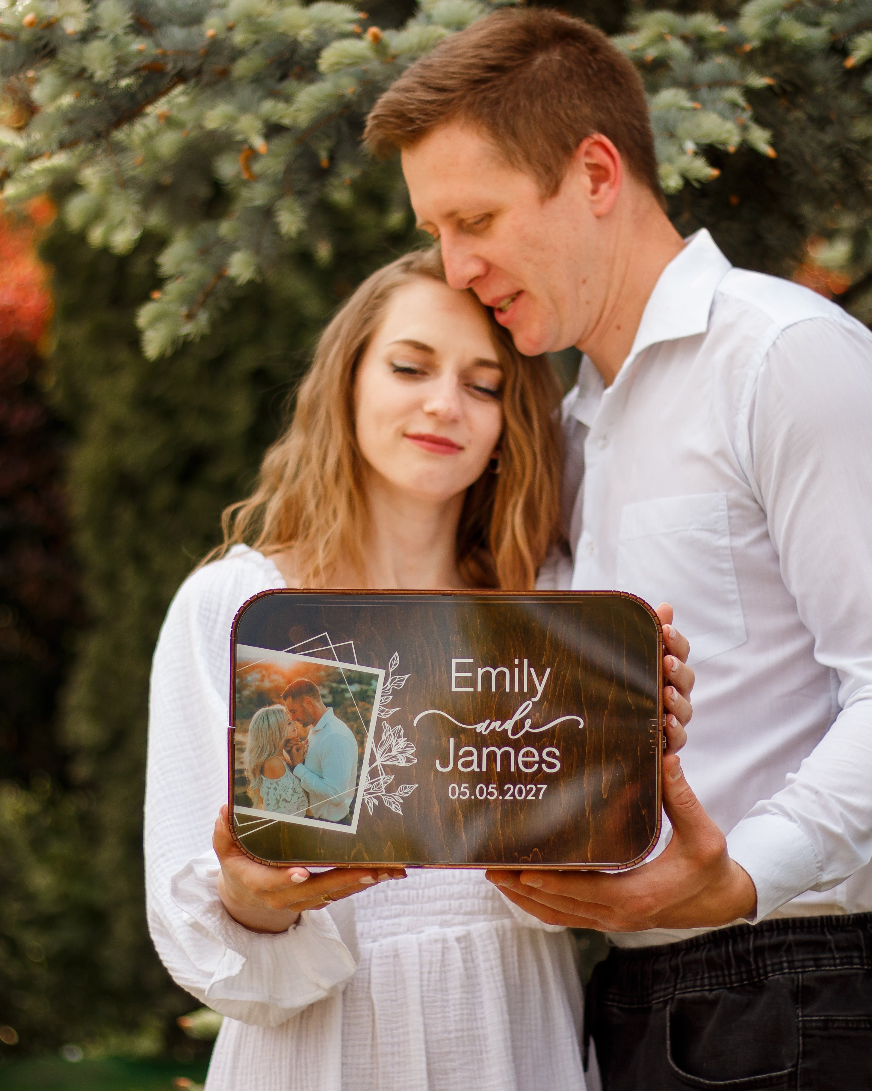 Handmade wooden box for wedding cash and cards