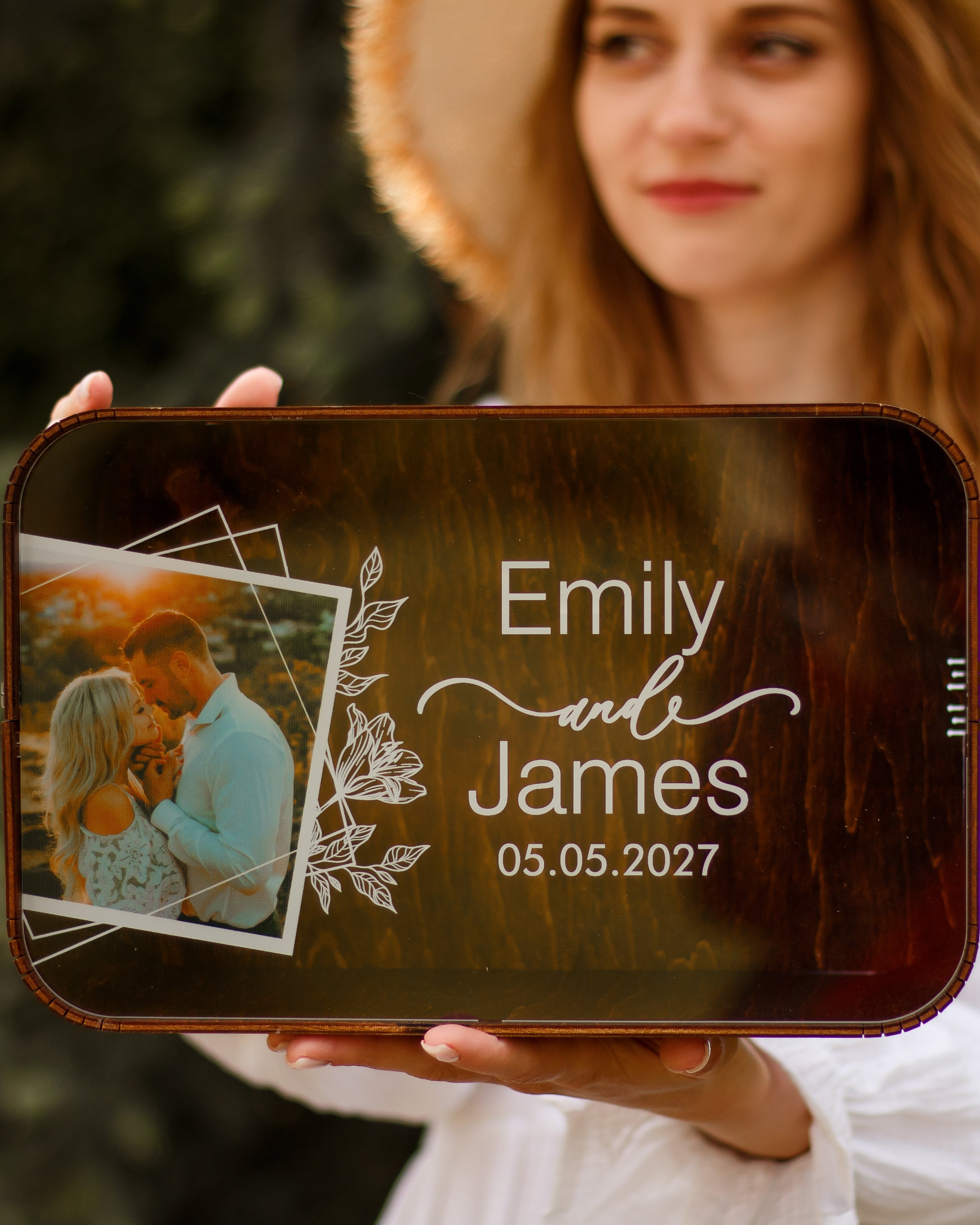 Romantic personalized card box for wedding reception