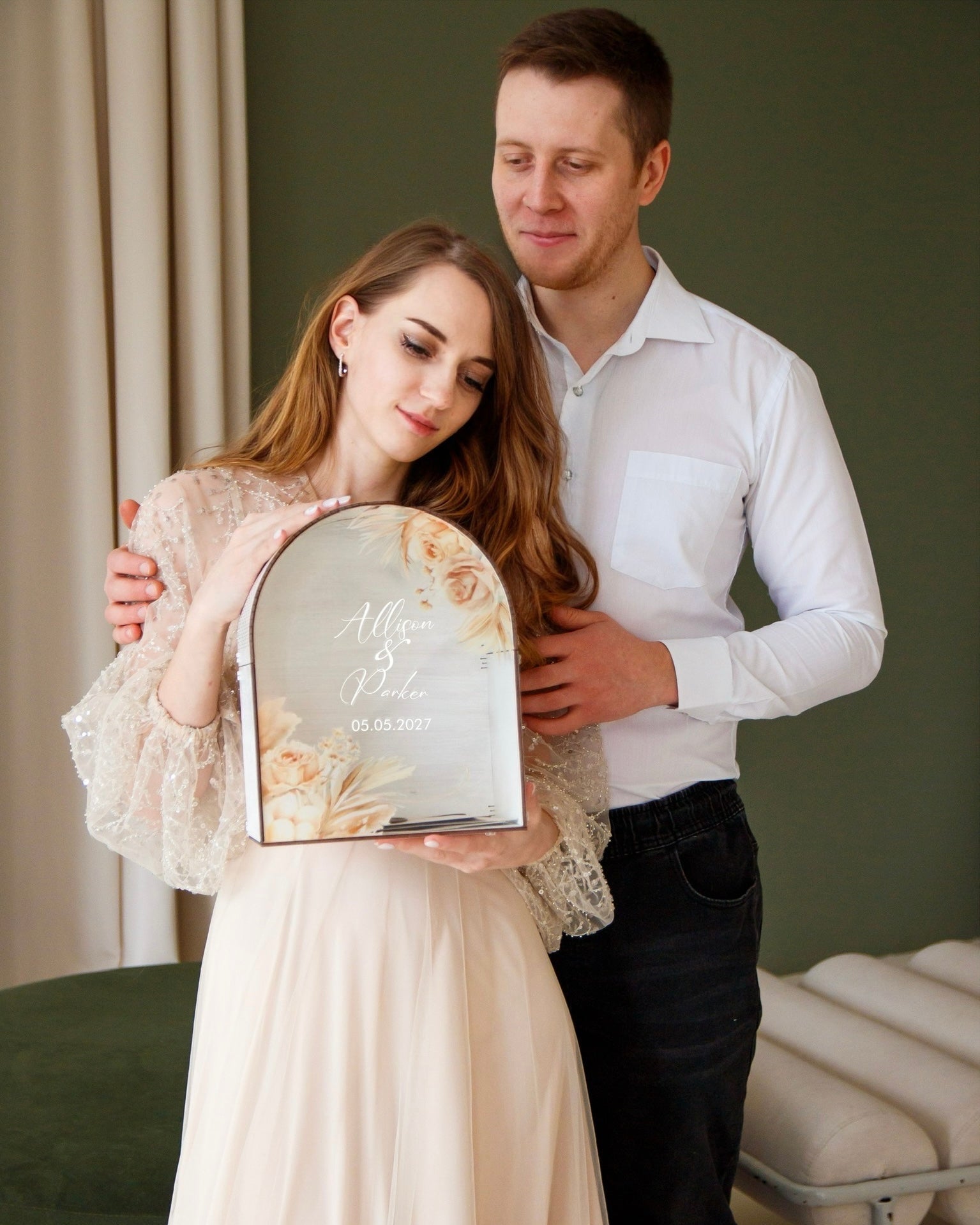 Rustic wooden wedding mailbox for cards and cash gifts