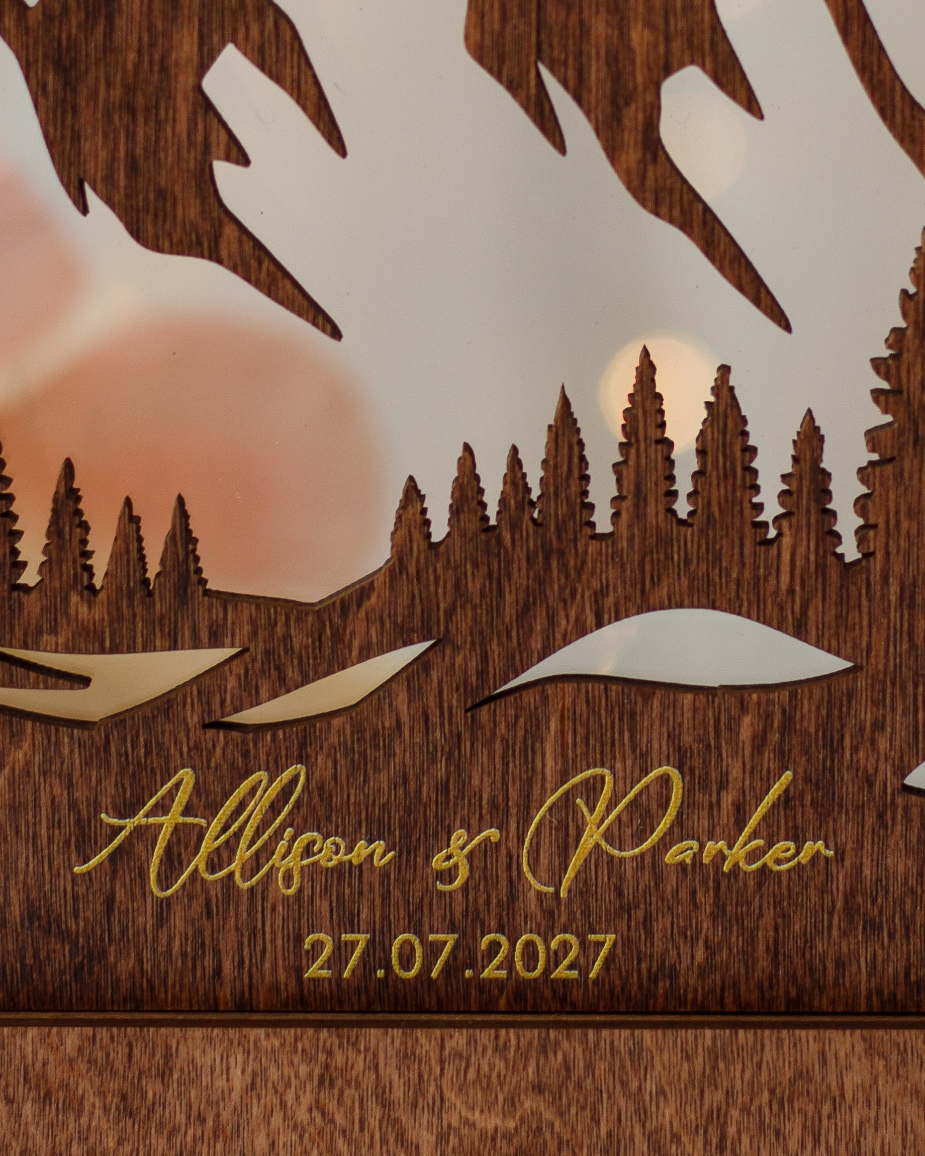 Mountain unity sand ceremony frame personalized wedding decor