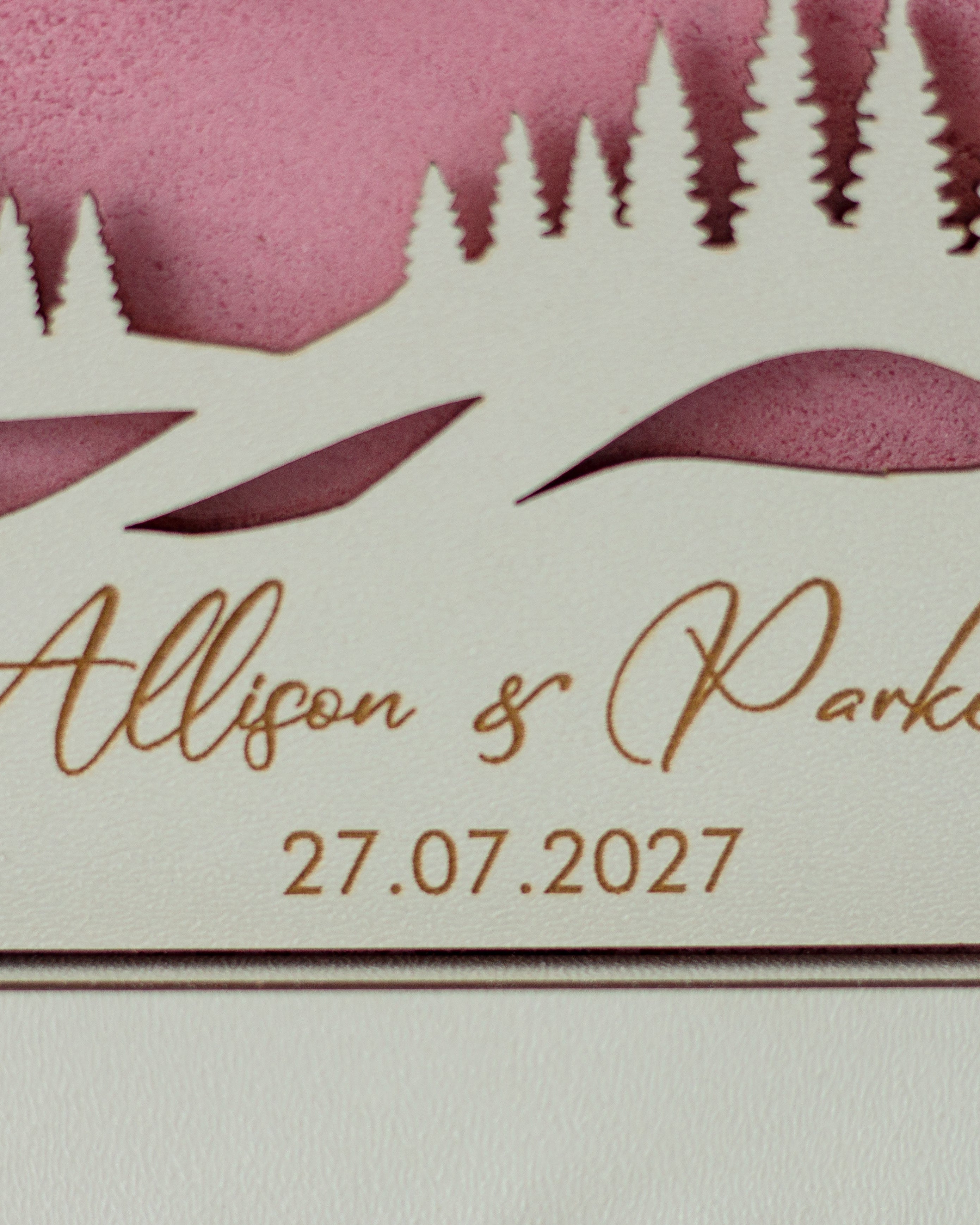 Custom unity sand frame with mountain forest silhouette