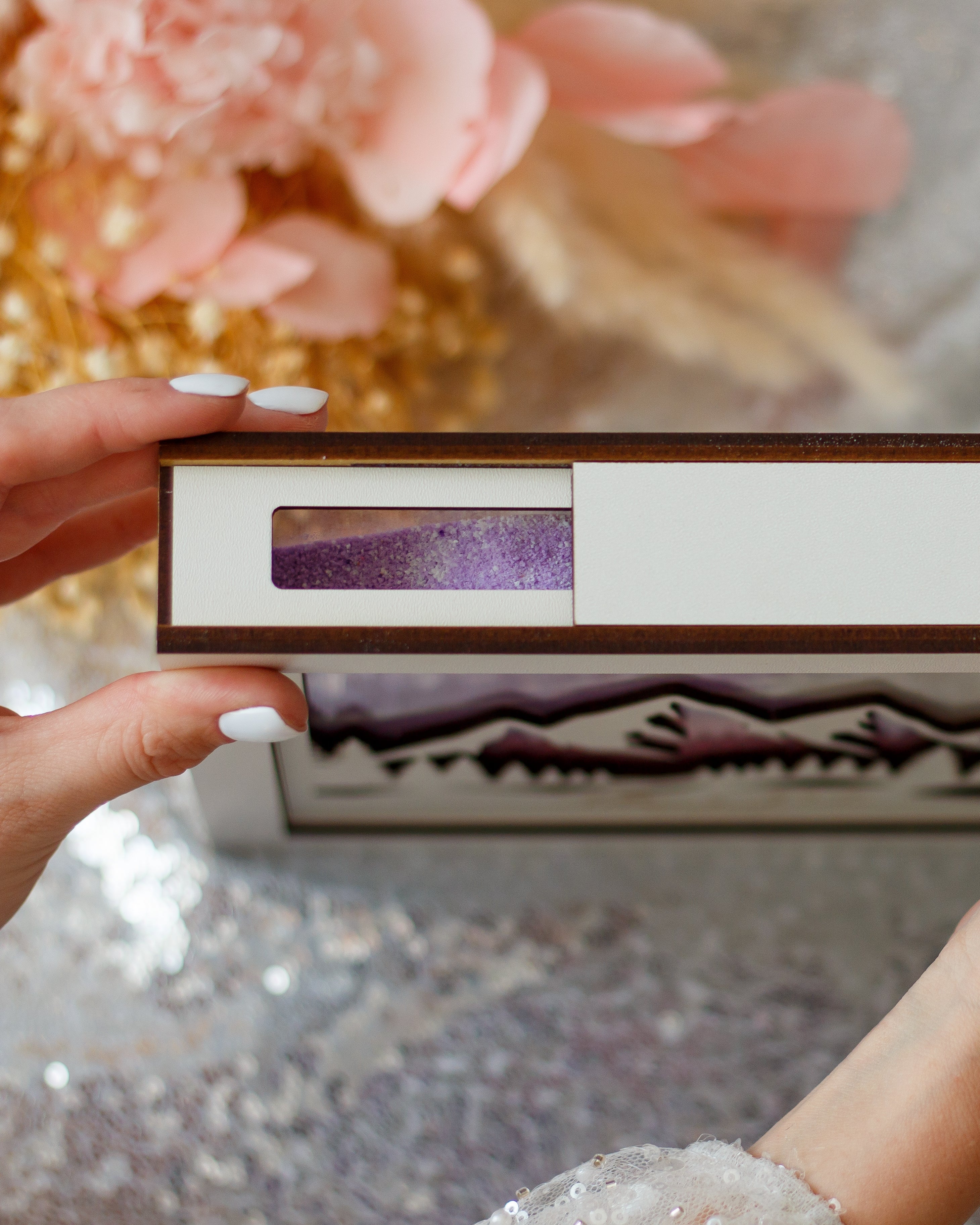 Personalized unity sand ceremony frame with tree of love design for wedding