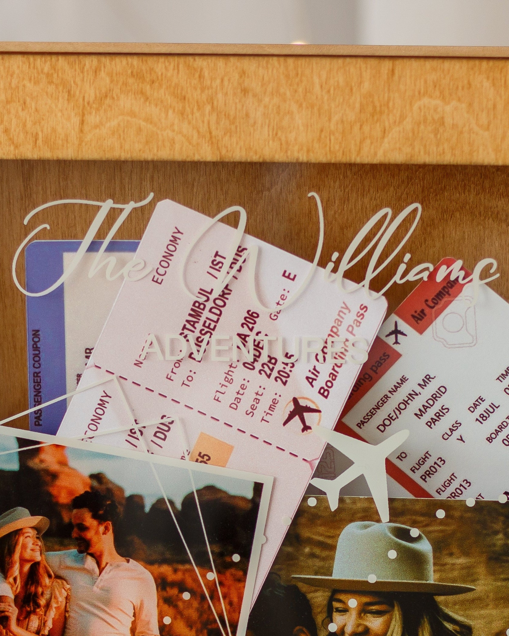 Travel memories frame for couple adventures