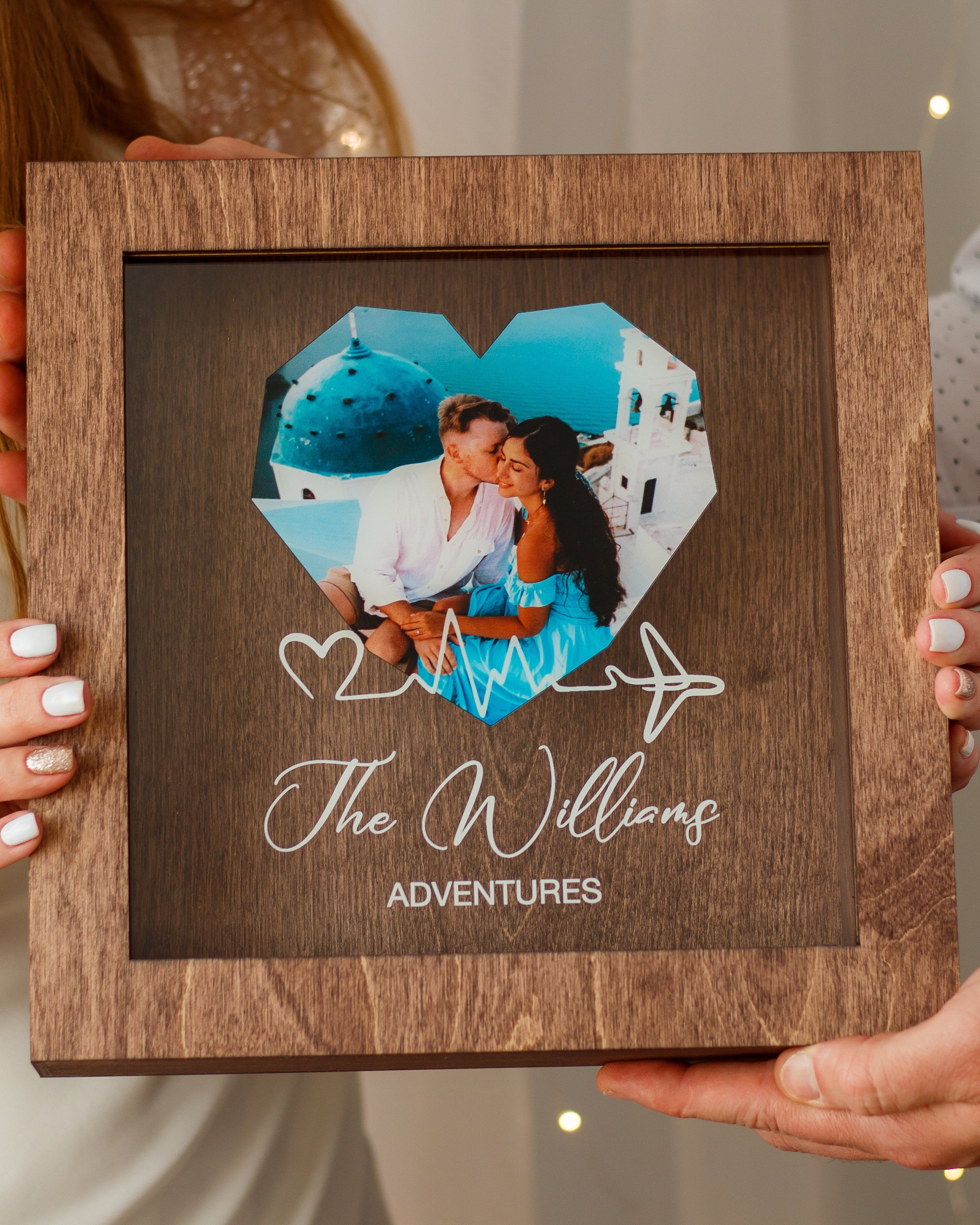 Travel photo shadow box for couple gift