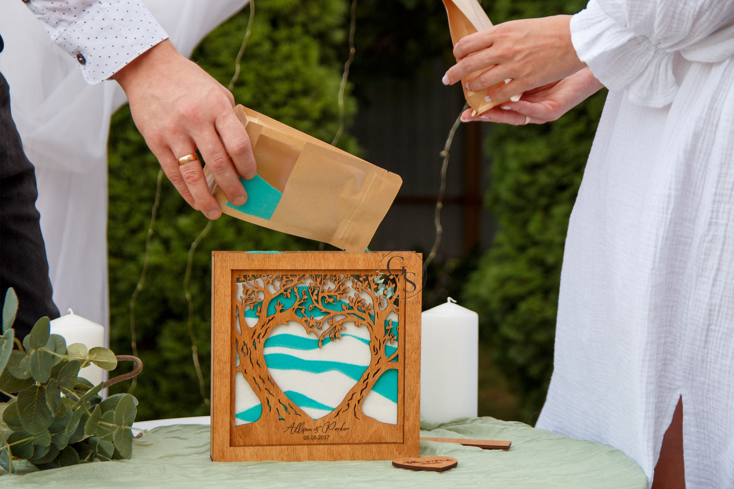 Wedding Sand Ceremony With Tree