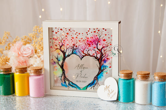 Wedding Sand Ceremony With Tree Print
