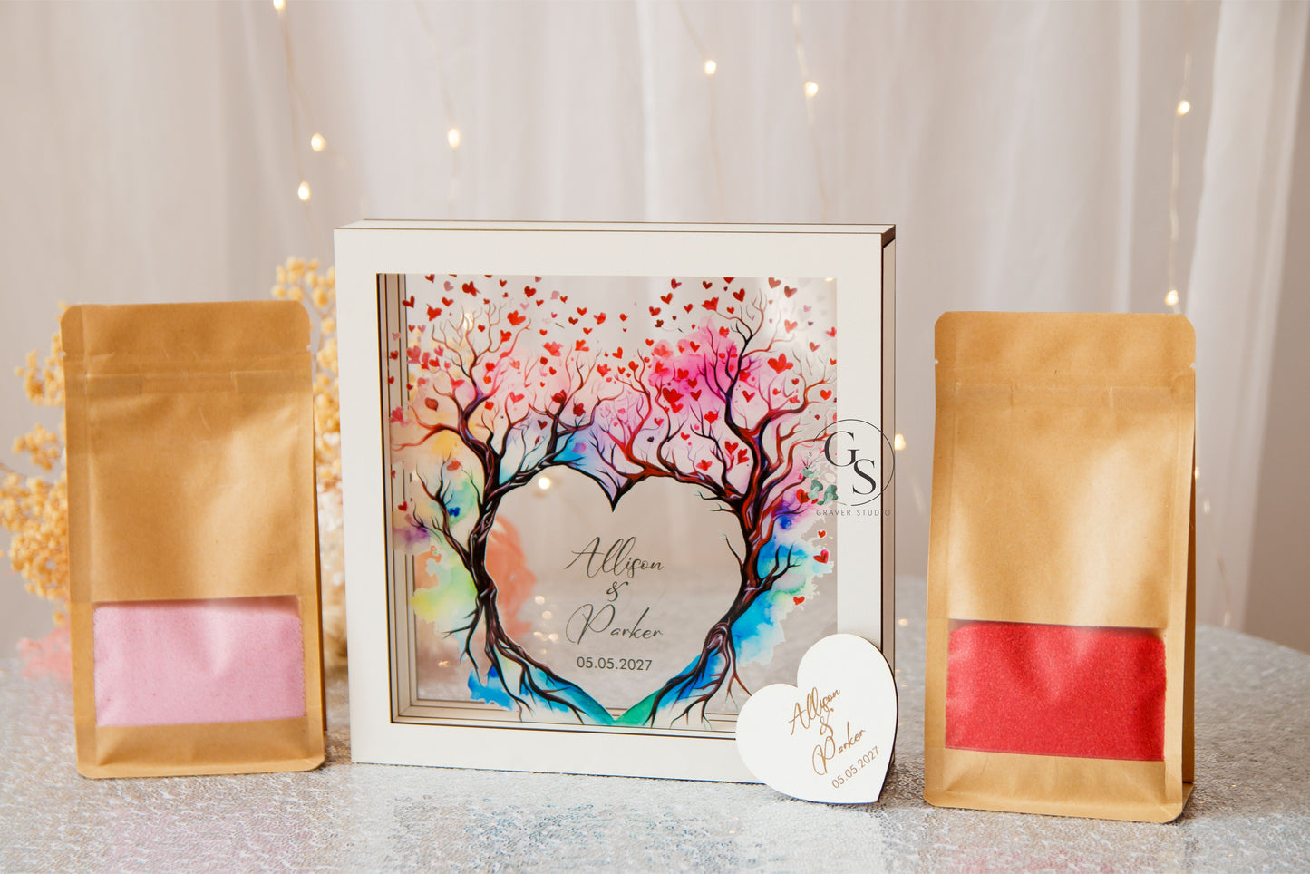 Wedding Sand Ceremony With Tree Print