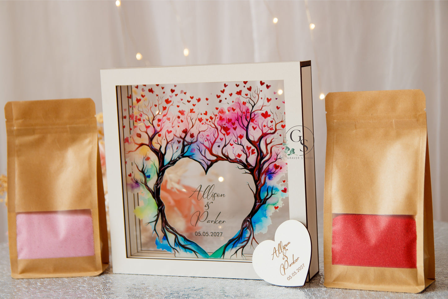 Wedding Sand Ceremony With Tree Print