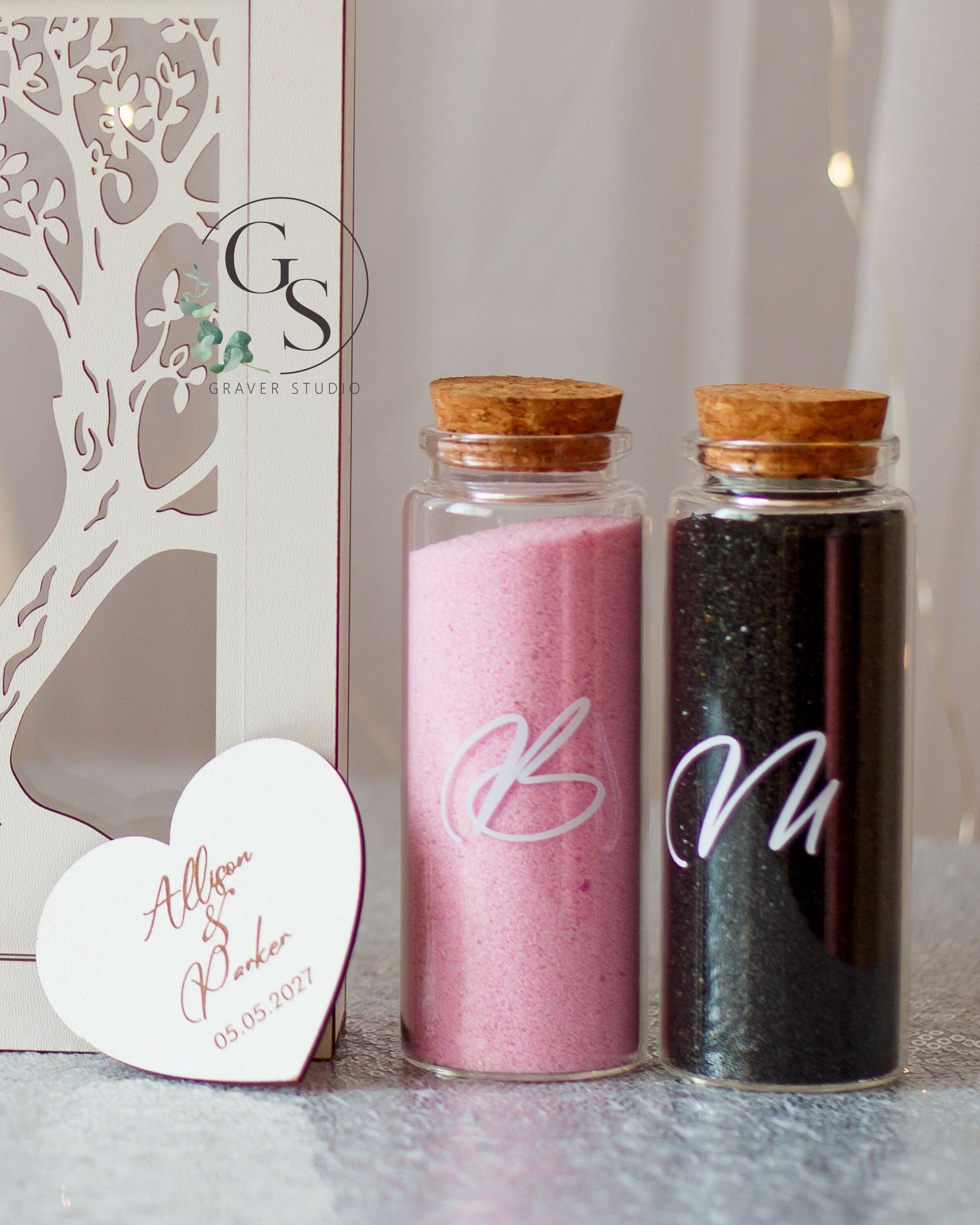 Heart tree wedding sand ceremony frame alternative to unity candle