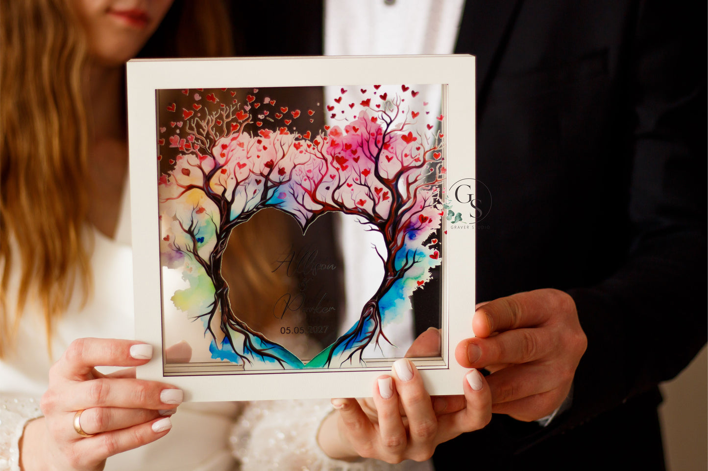 Wedding Sand Ceremony With Tree Print