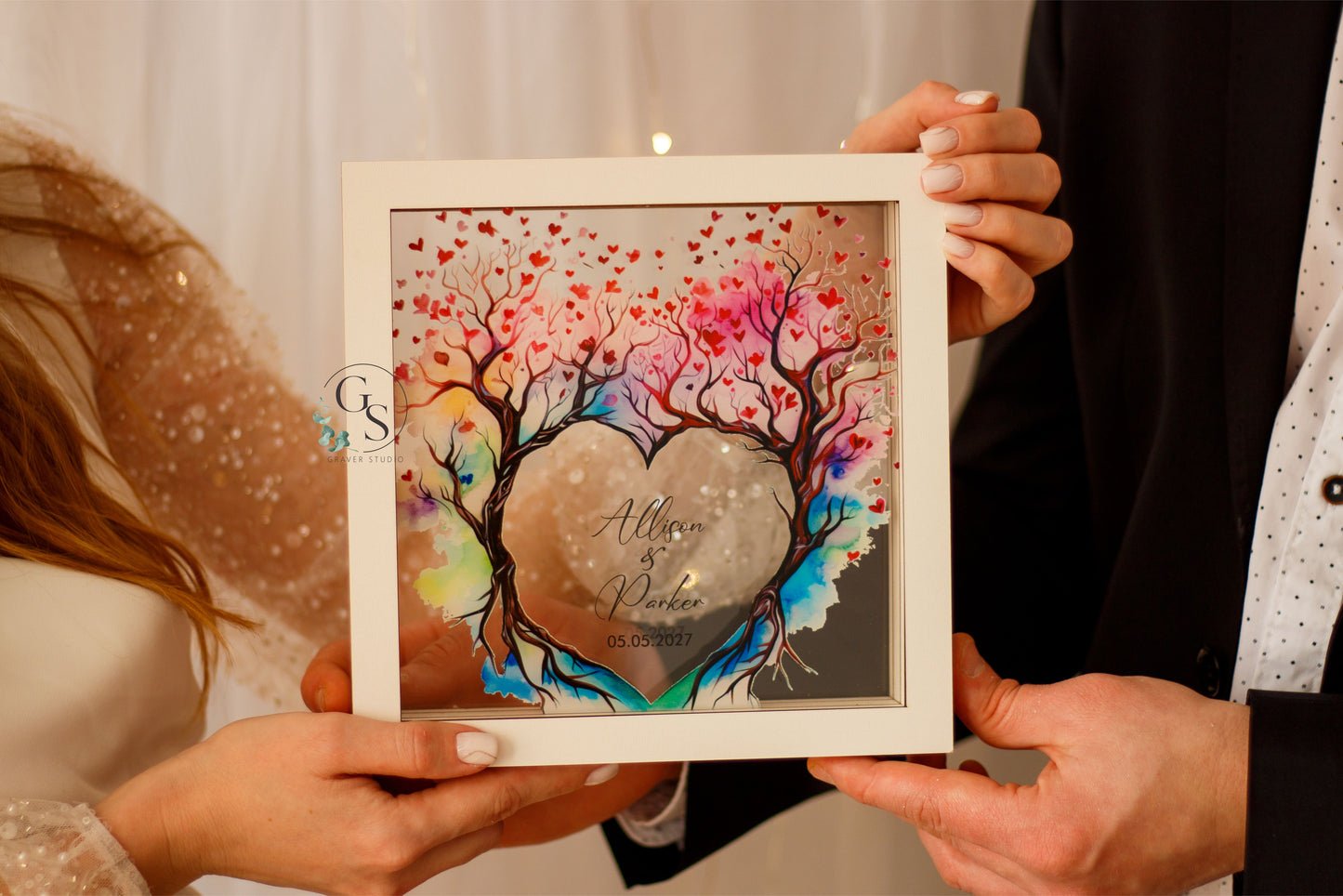 Wedding Sand Ceremony With Tree Print