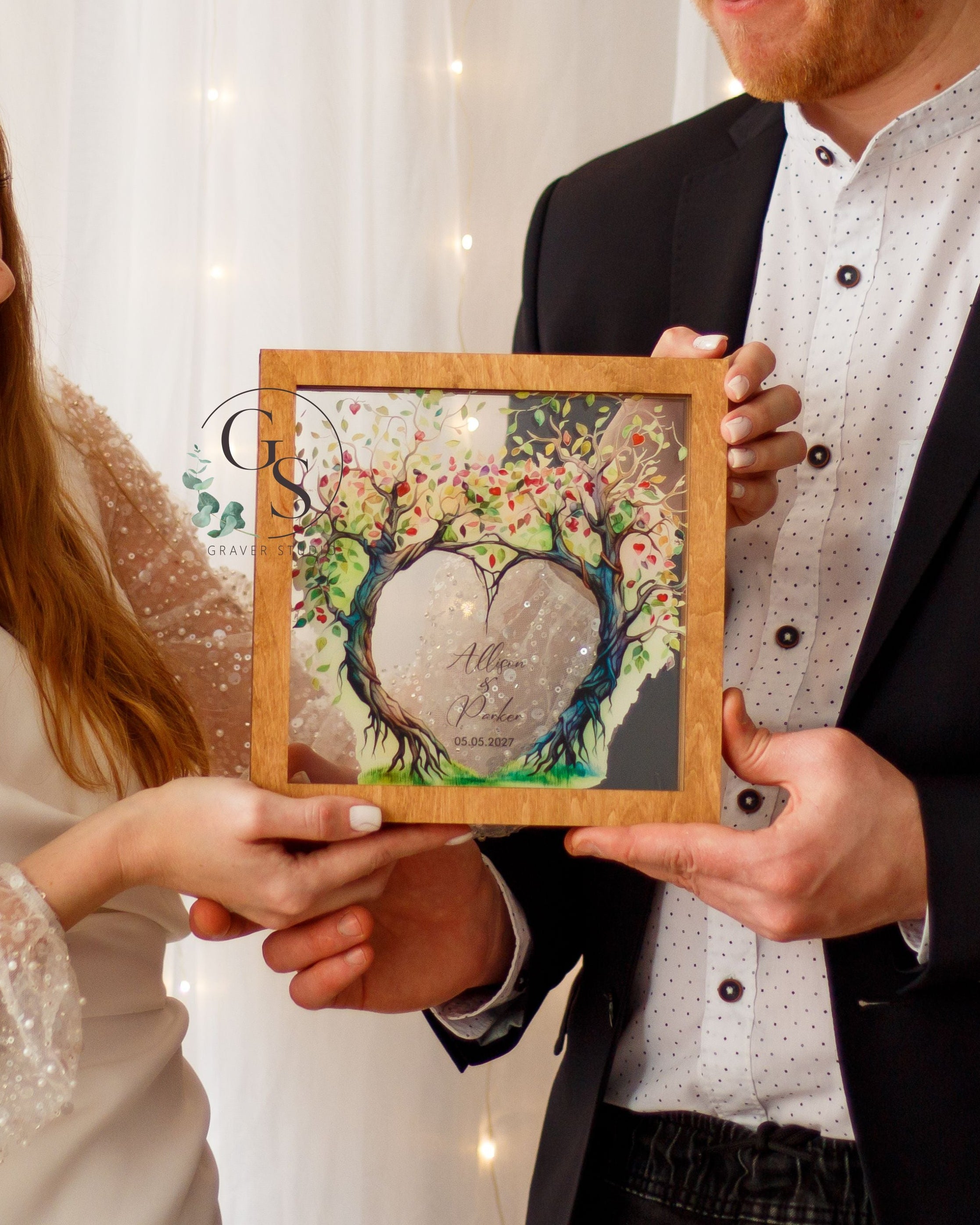 Timeless wedding keepsake sand ceremony shadow box frame