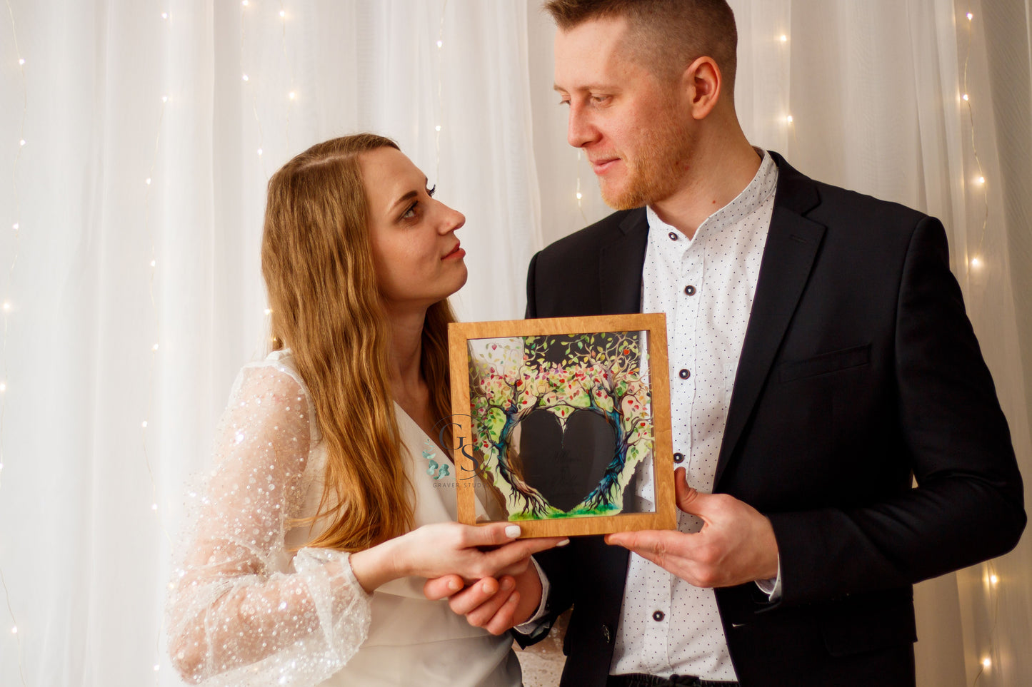 Wedding Sand Ceremony With Tree Print