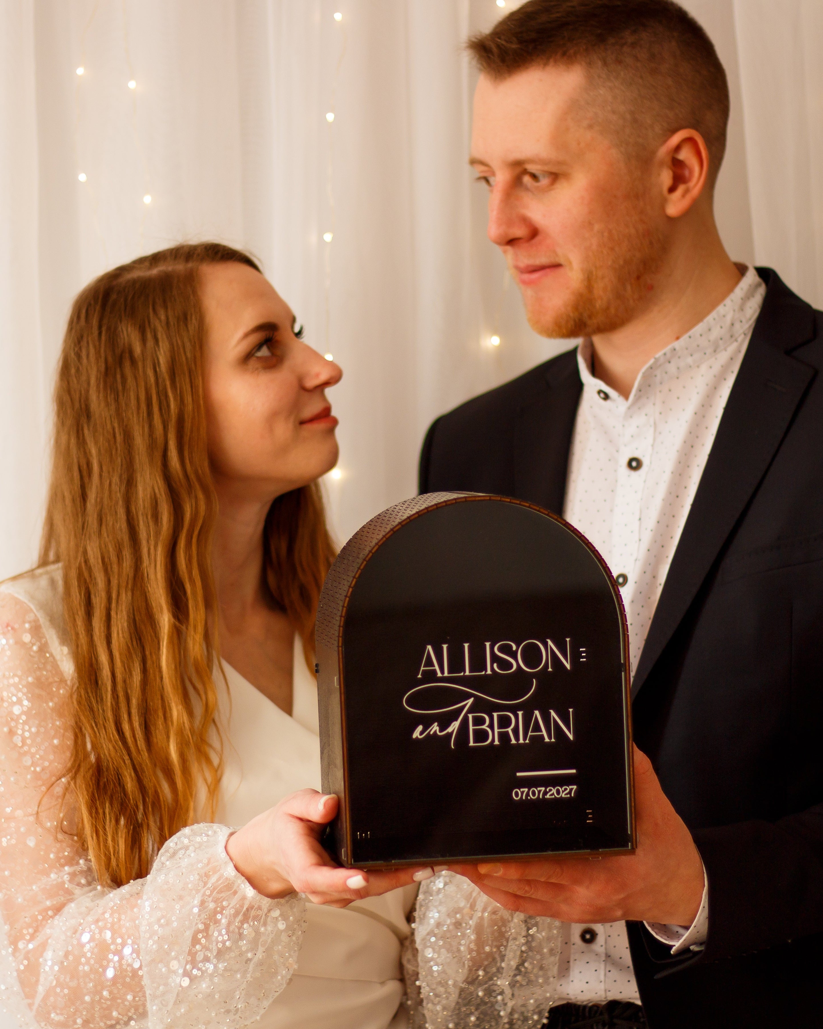 Elegant wedding envelope holder box personalized