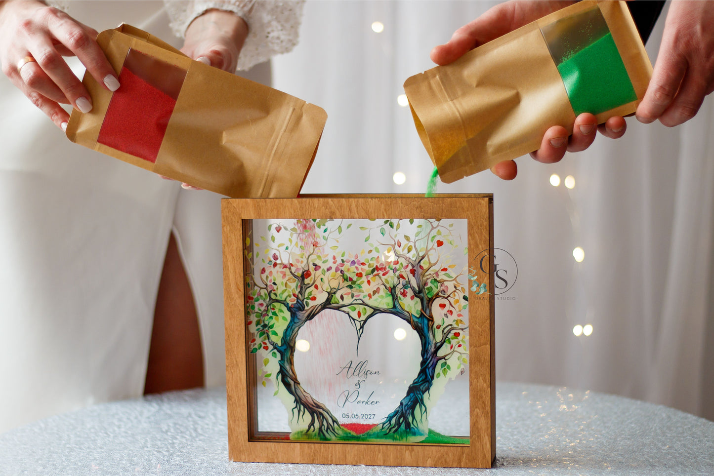 Wedding Sand Ceremony With Tree Print