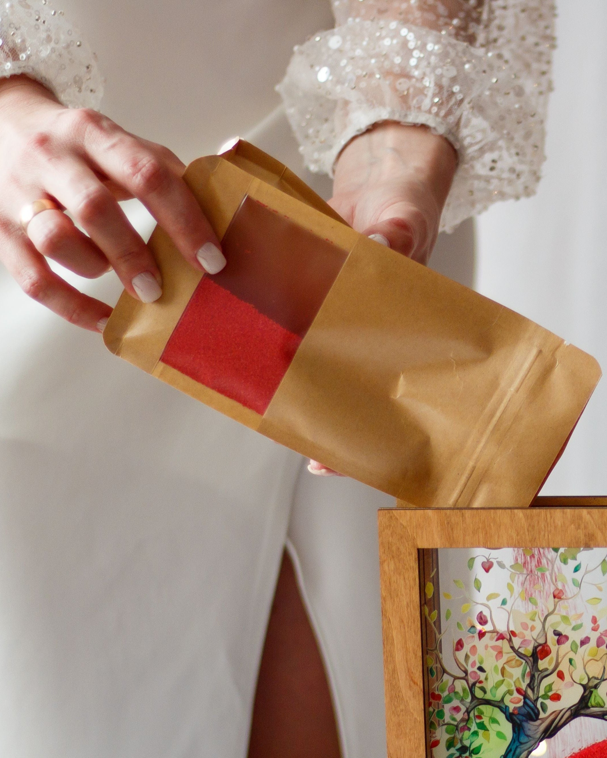 Heart tree wedding sand ceremony frame alternative to unity candle