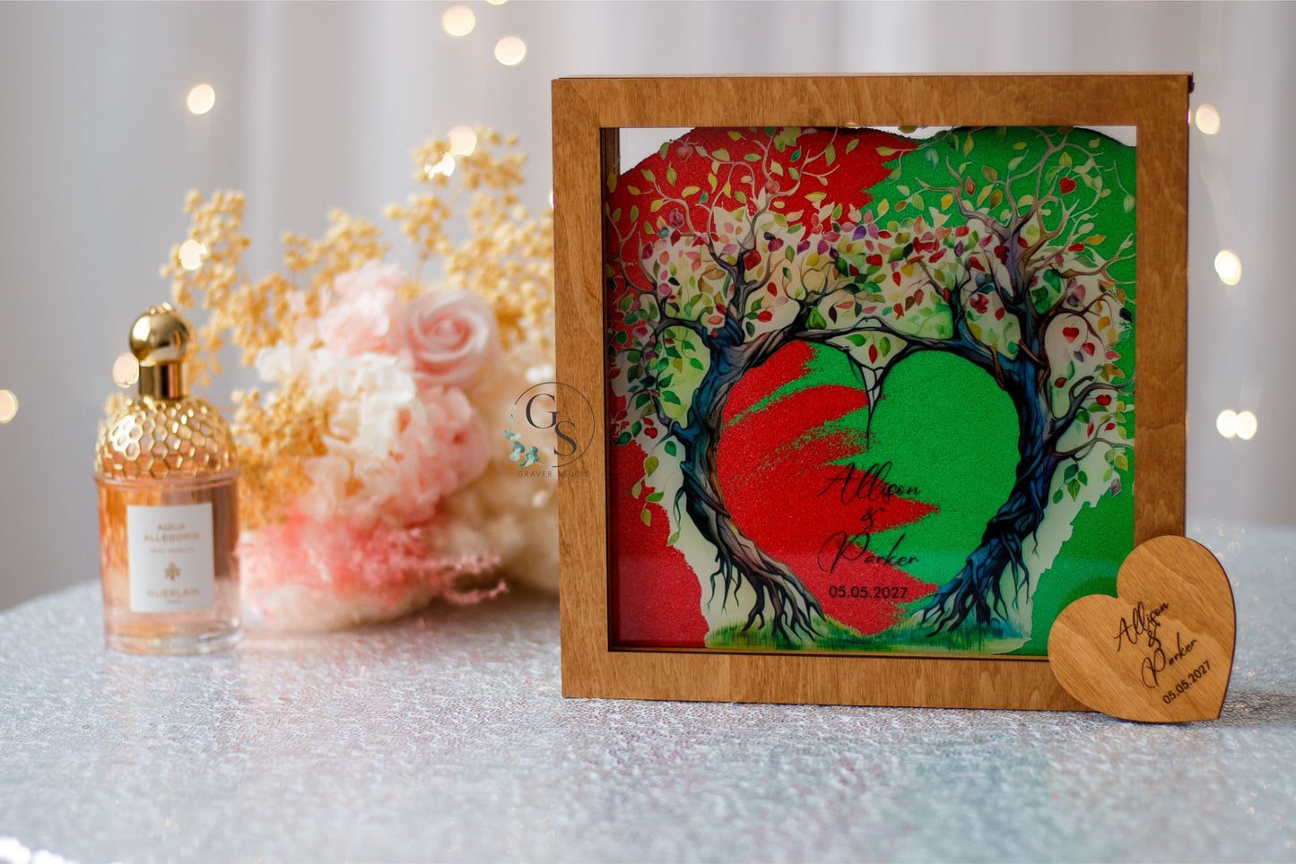 Wedding Sand Ceremony With Tree Print