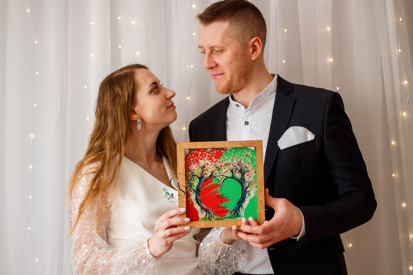 Wedding Sand Ceremony With Tree Print