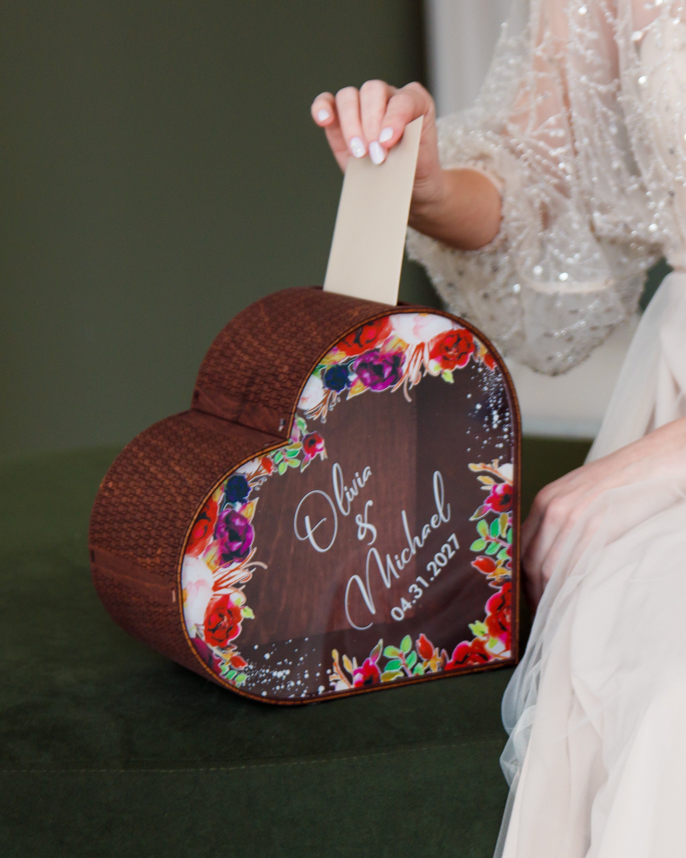 Rustic wedding money box for cards and envelopes