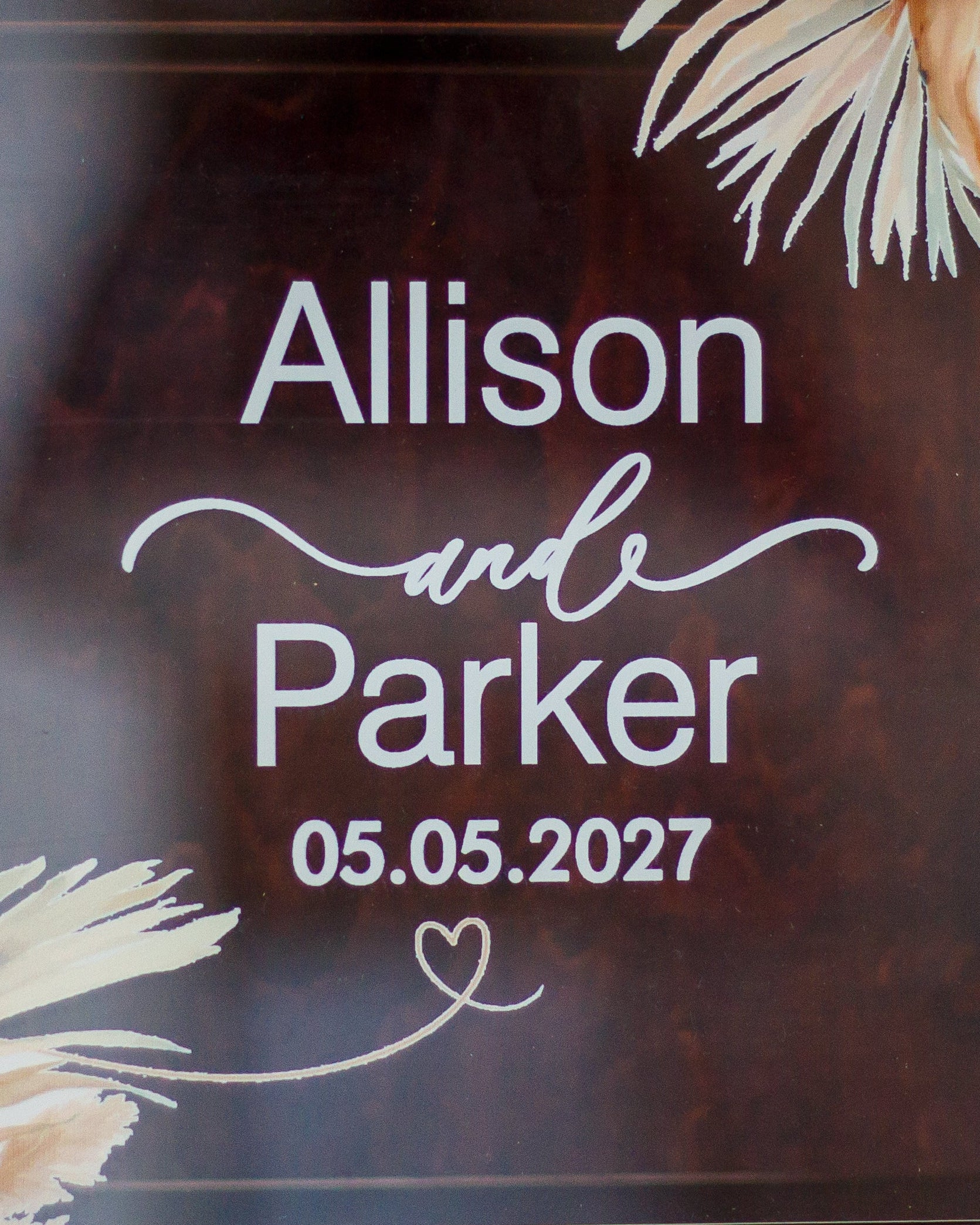 Elegant reception card box with floral decoration