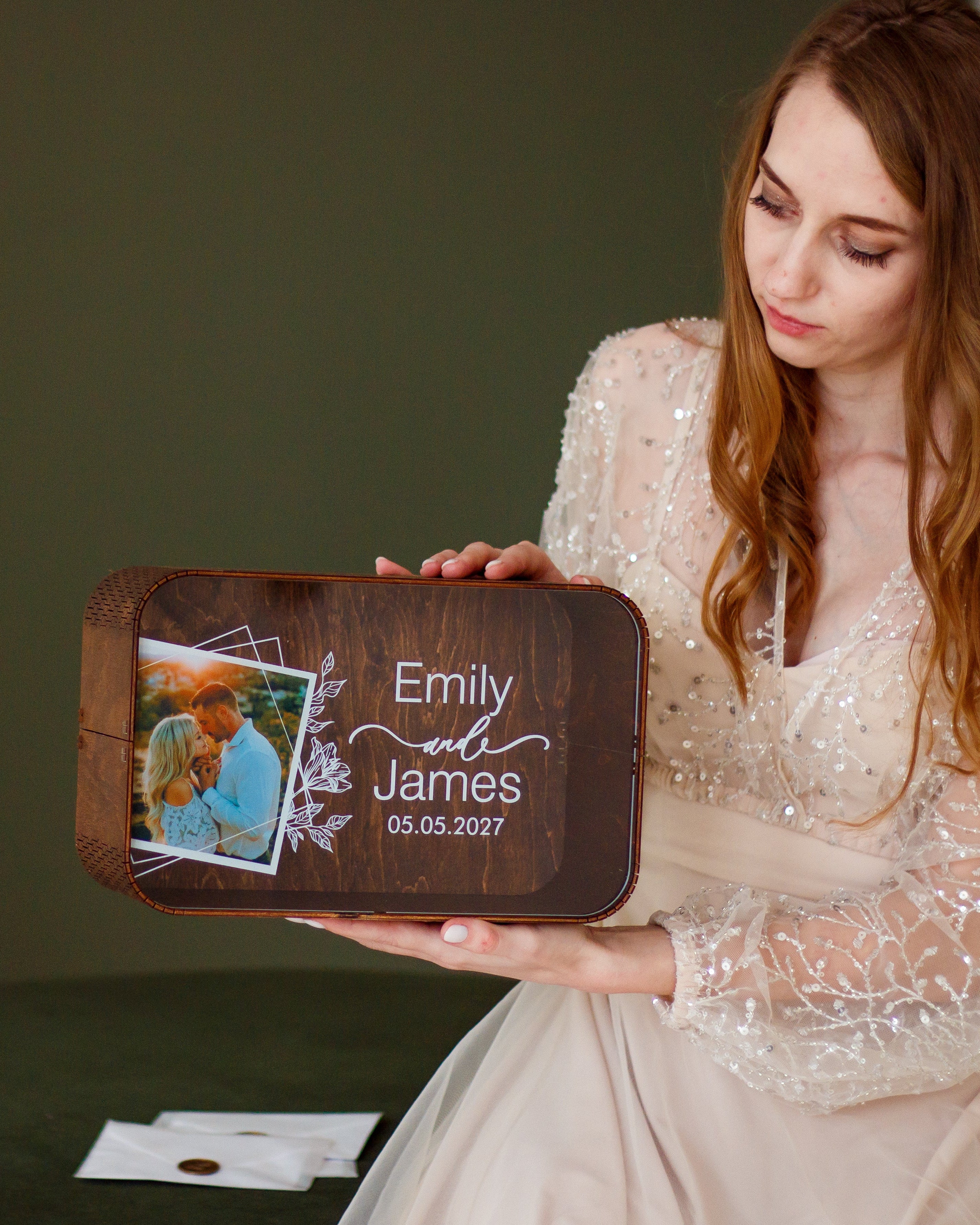 Rustic wedding money box for cards and cash gifts