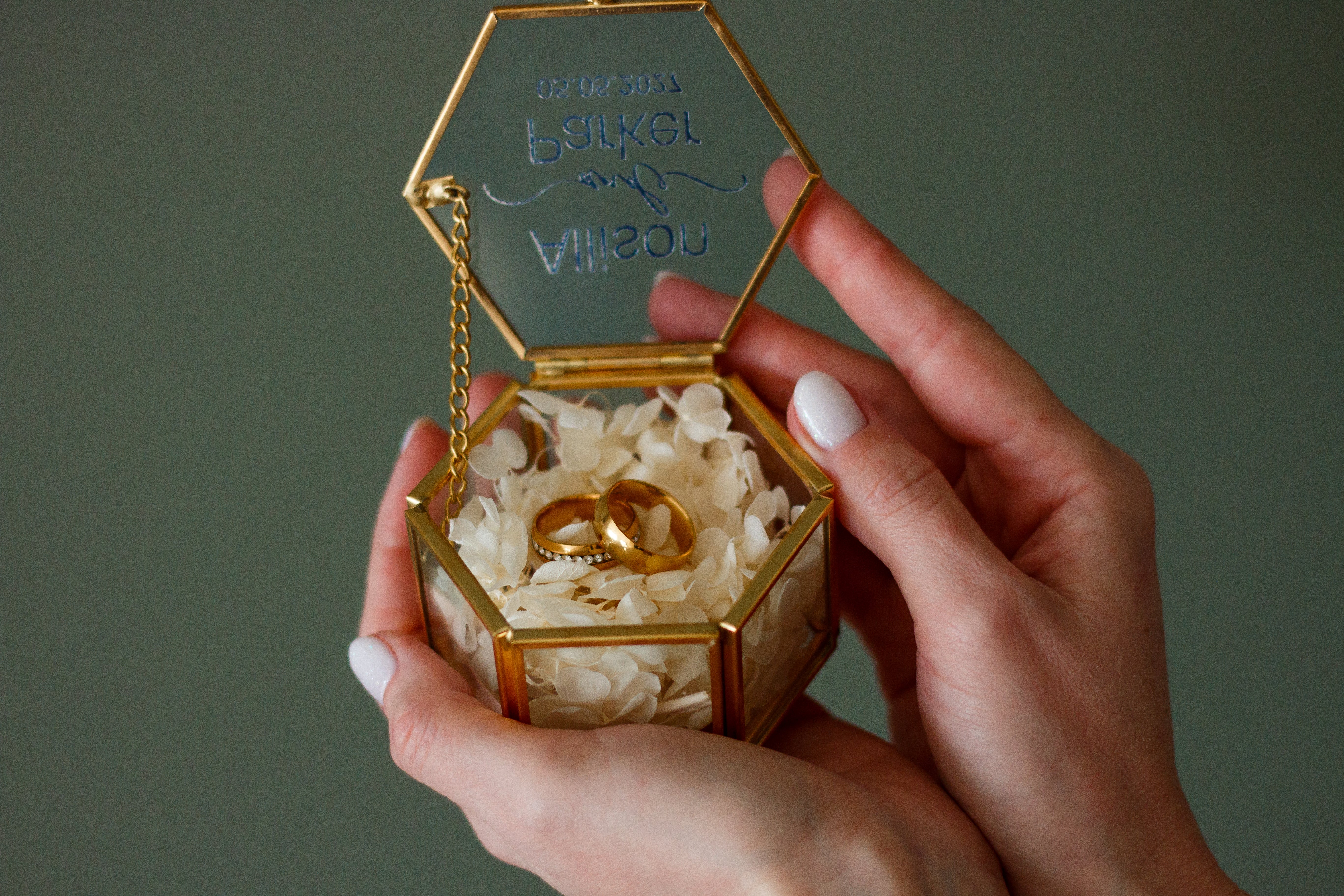 Personalized Glass Engagement Ring Box