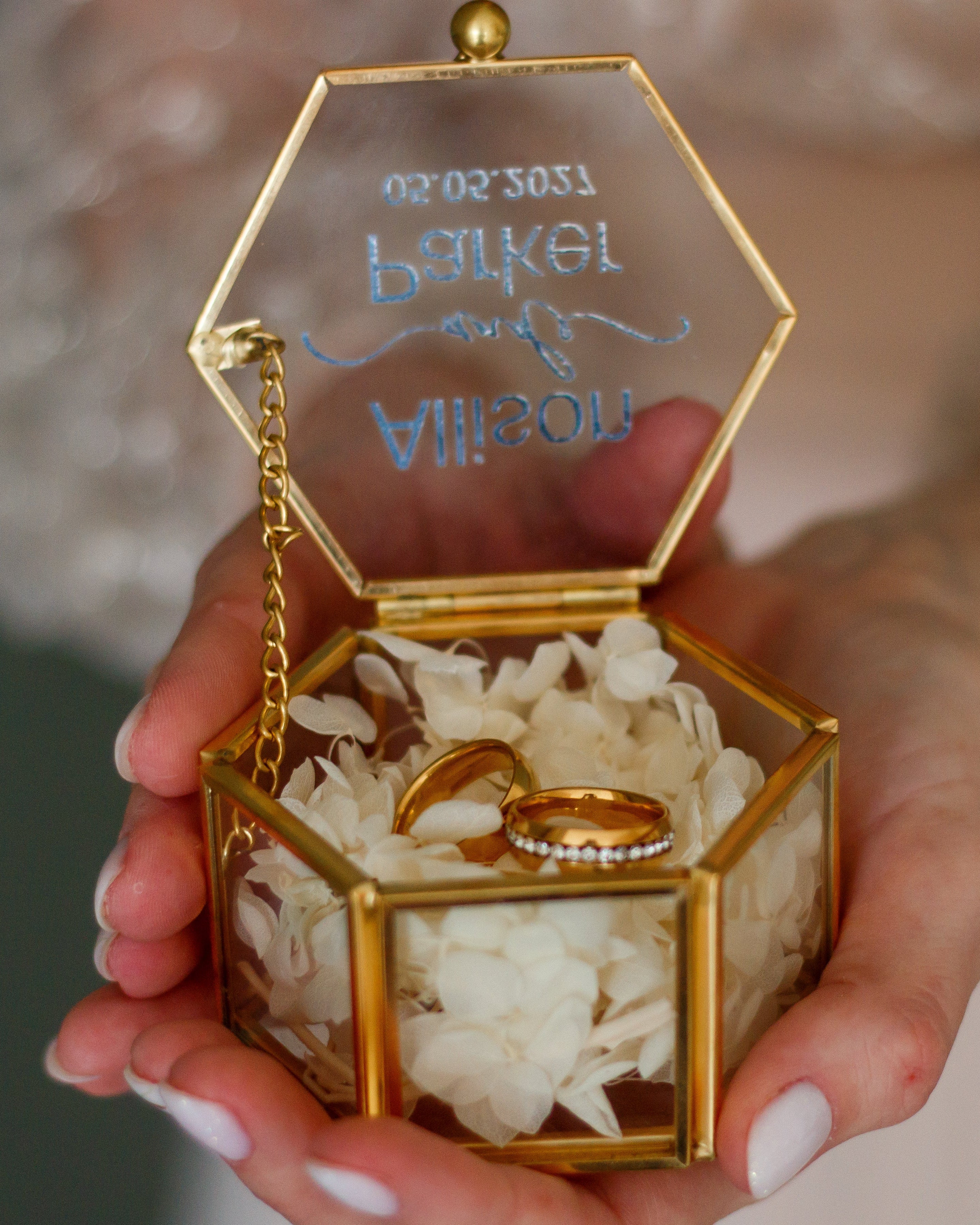 Personalized Glass Engagement Ring Box