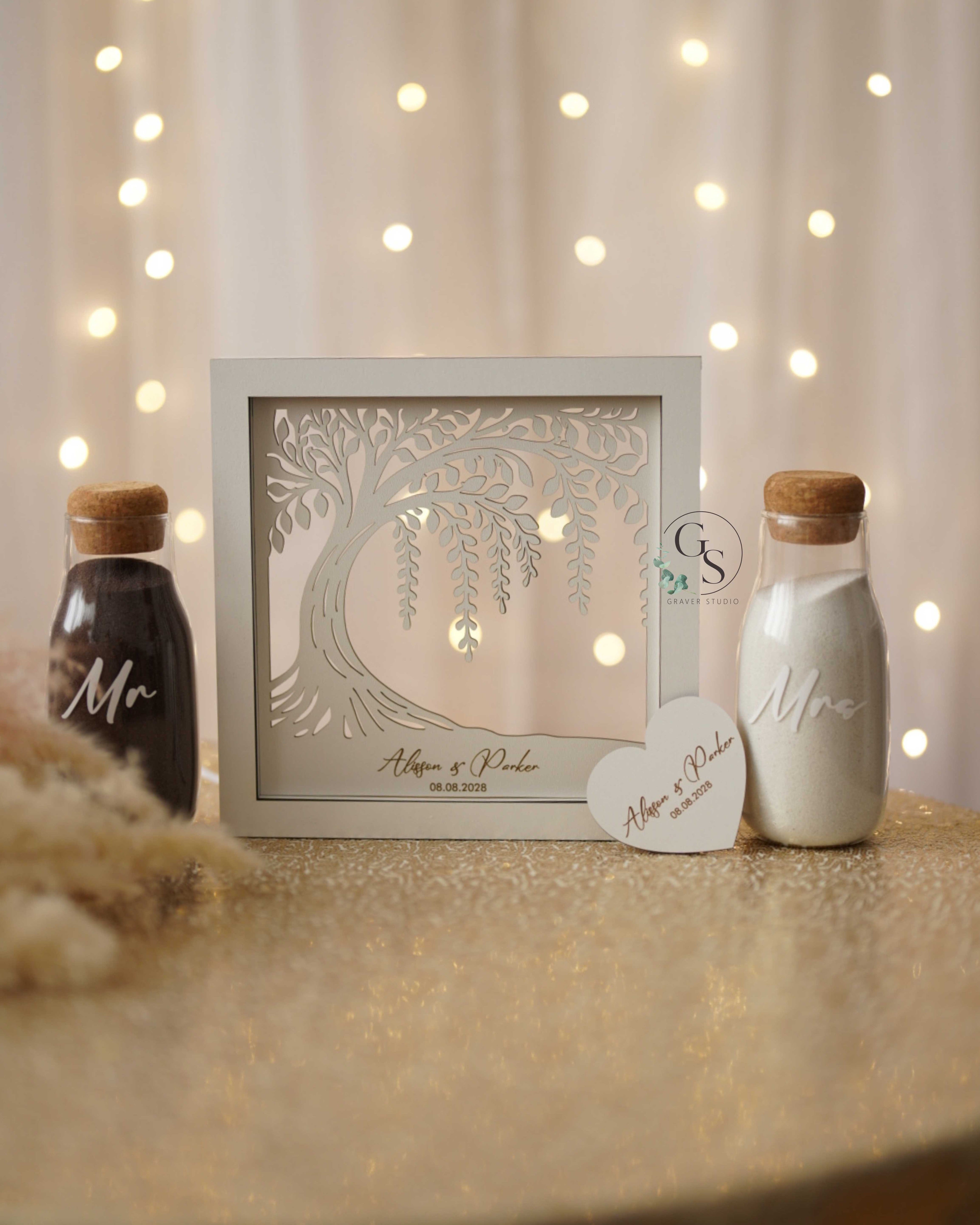 Family tree sand ceremony frame personalized gift