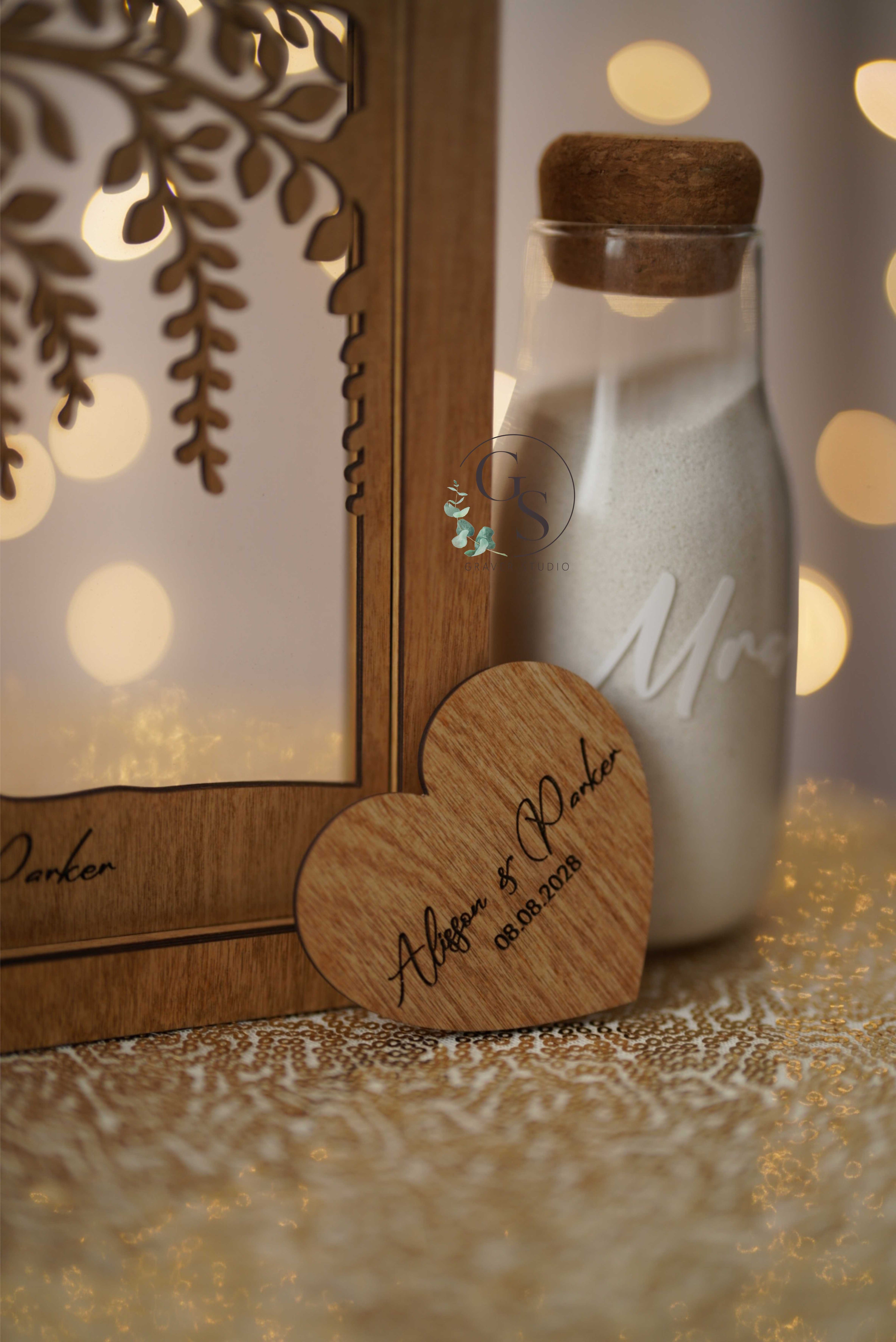 Personalized unity sand frame for bride and groom