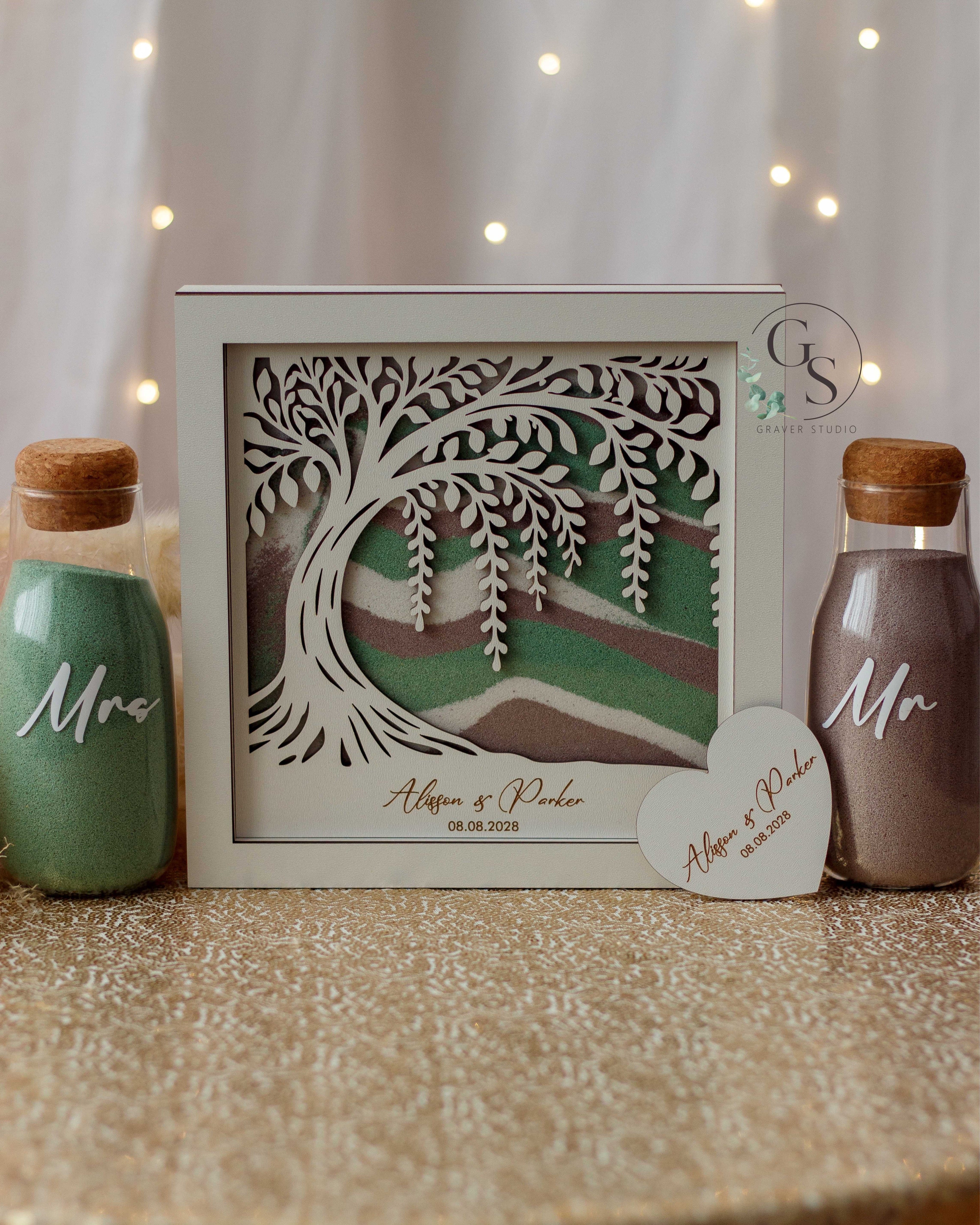 Custom engraved sand ceremony frame wedding keepsake