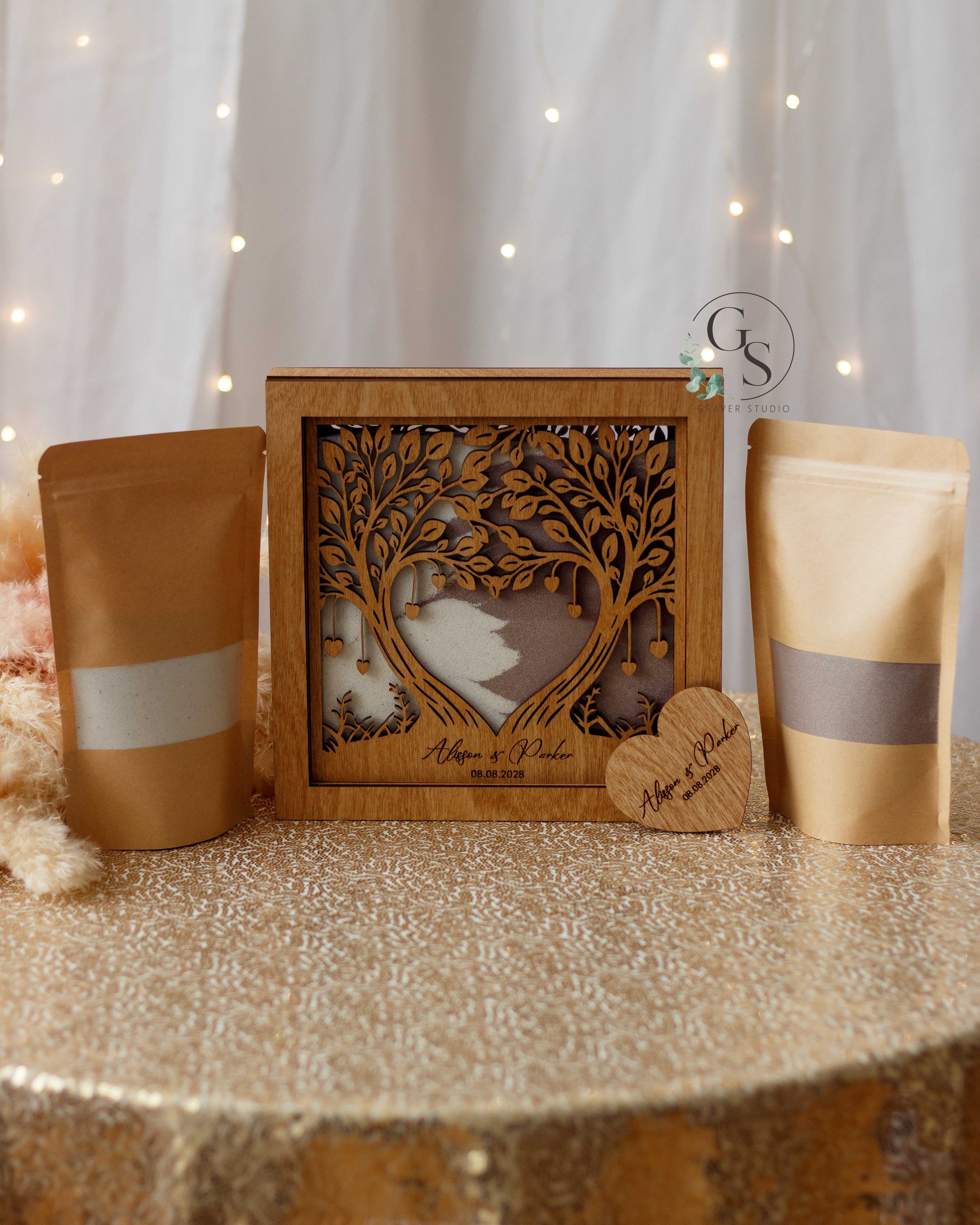 Tree of life sand ceremony frame for bride and groom